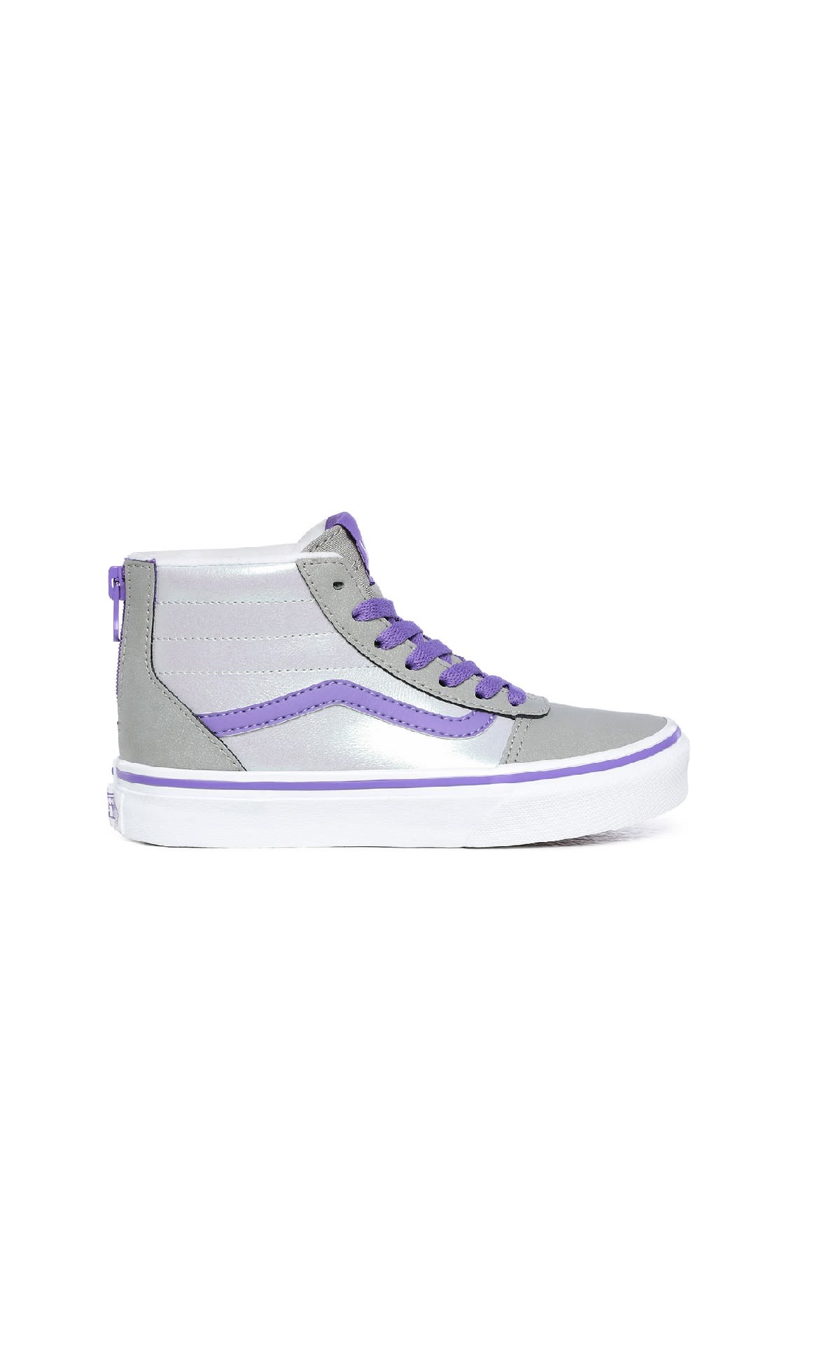 White, gray and lilac mid-ankle sneakers Vans