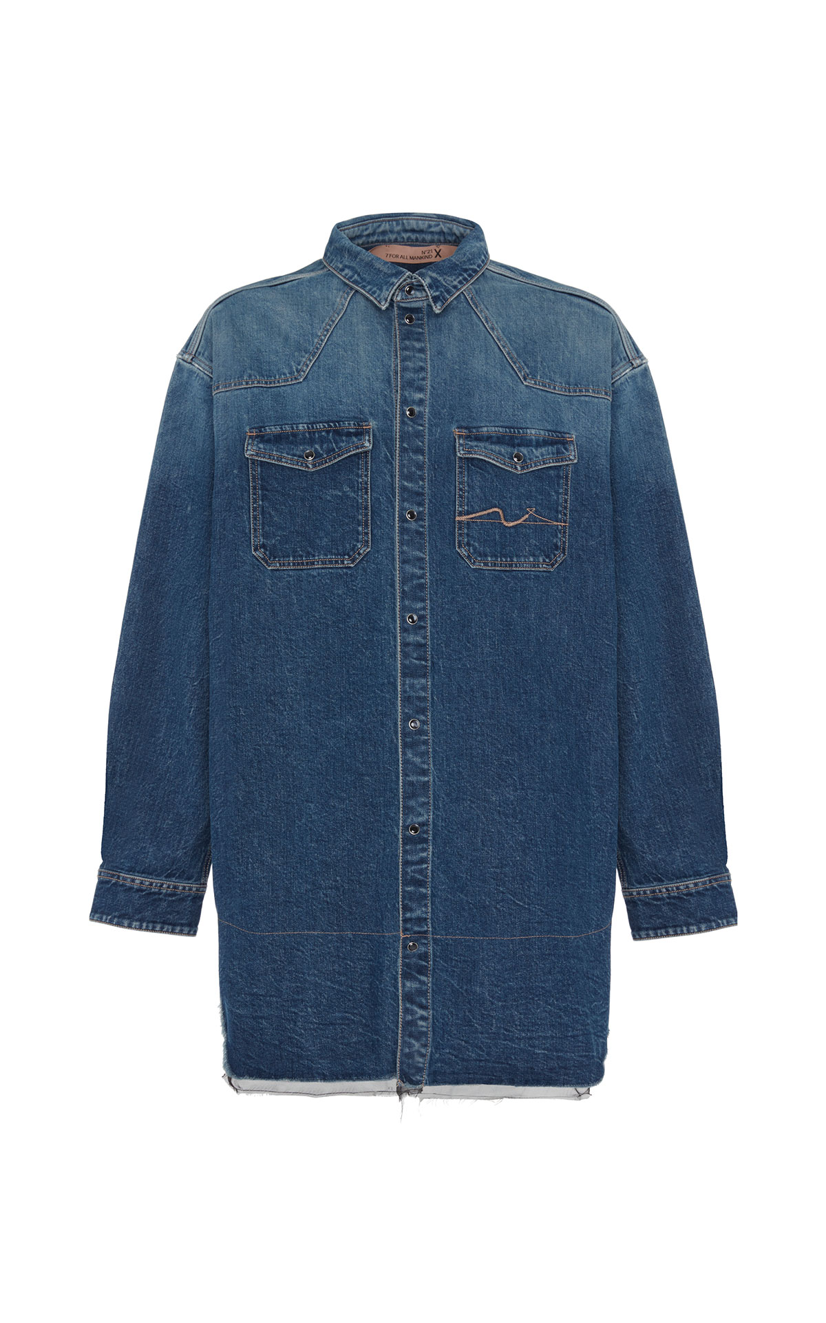 7 For All Mankind Overshirt indigo with chiffon from Bicester Village