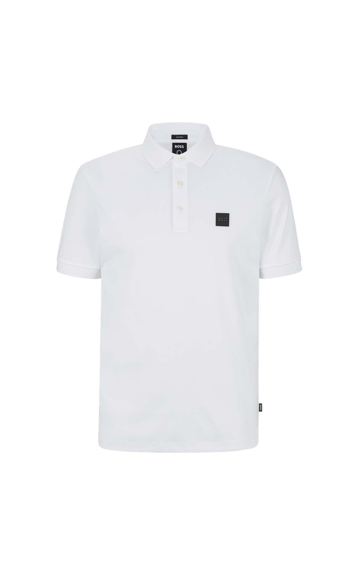 Wite polo shirt BOSS outlet madrid las rozas village