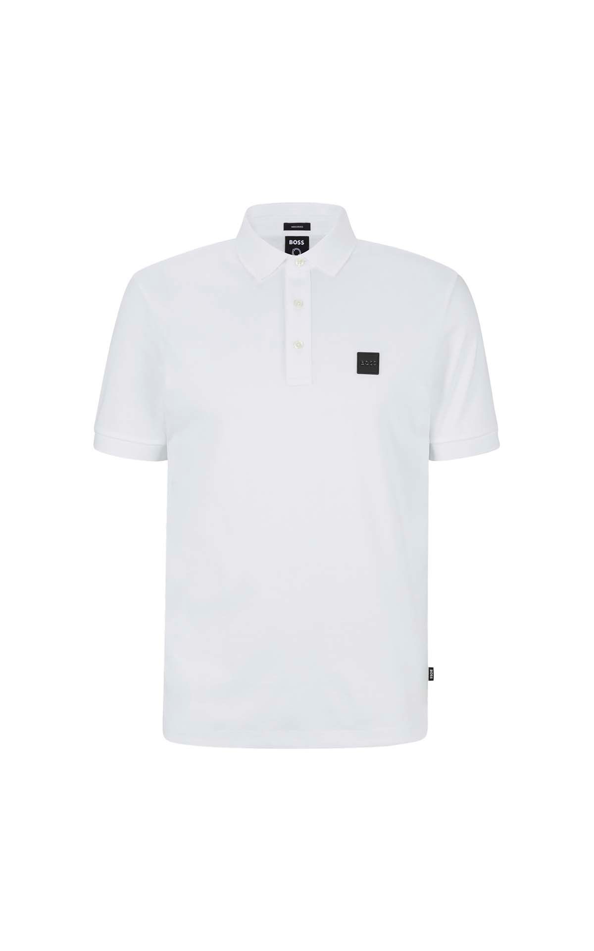 Wite polo shirt BOSS outlet madrid las rozas village