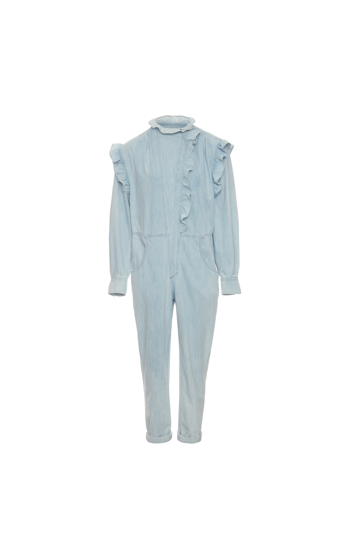 Isabel Marant Denim jumpsuit with ruffles from Bicester Village