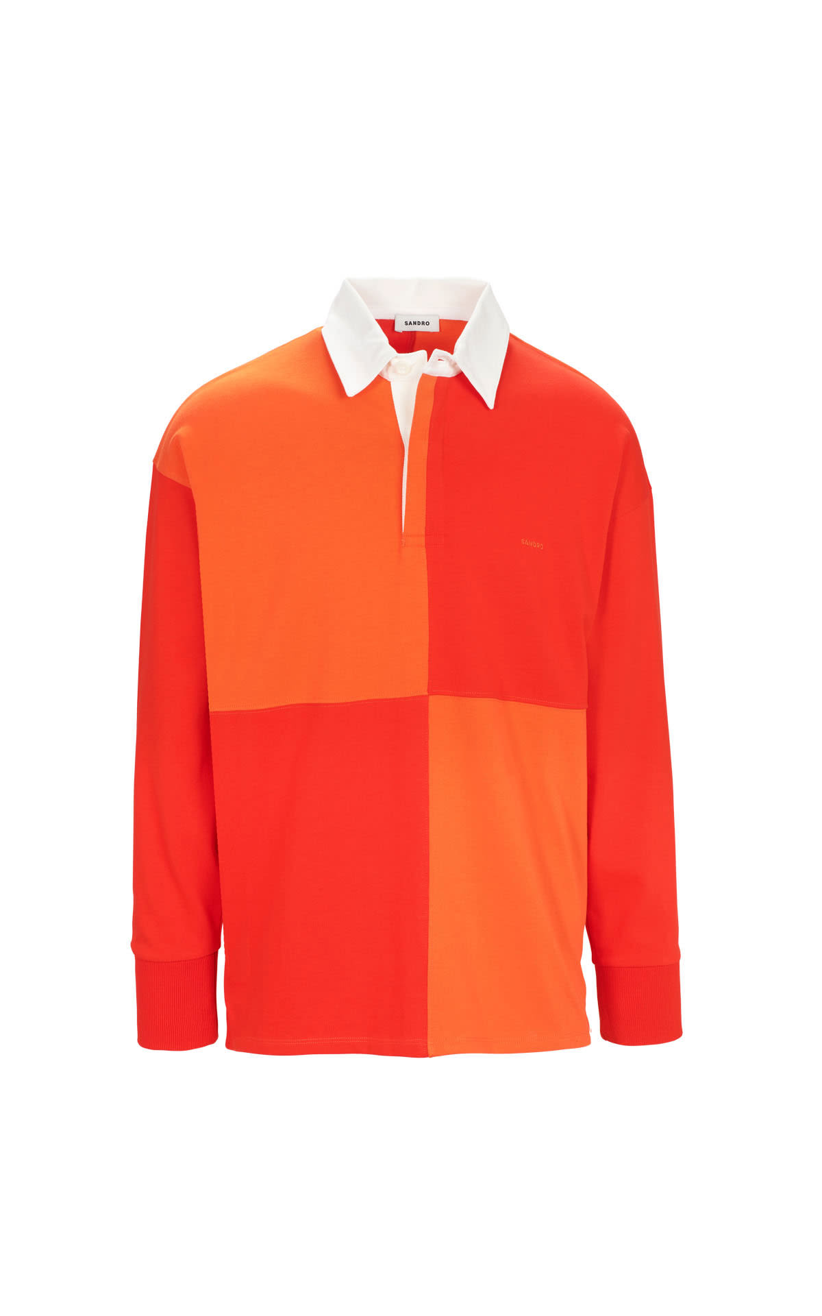 Orange and red checkered polo shirt Sandro