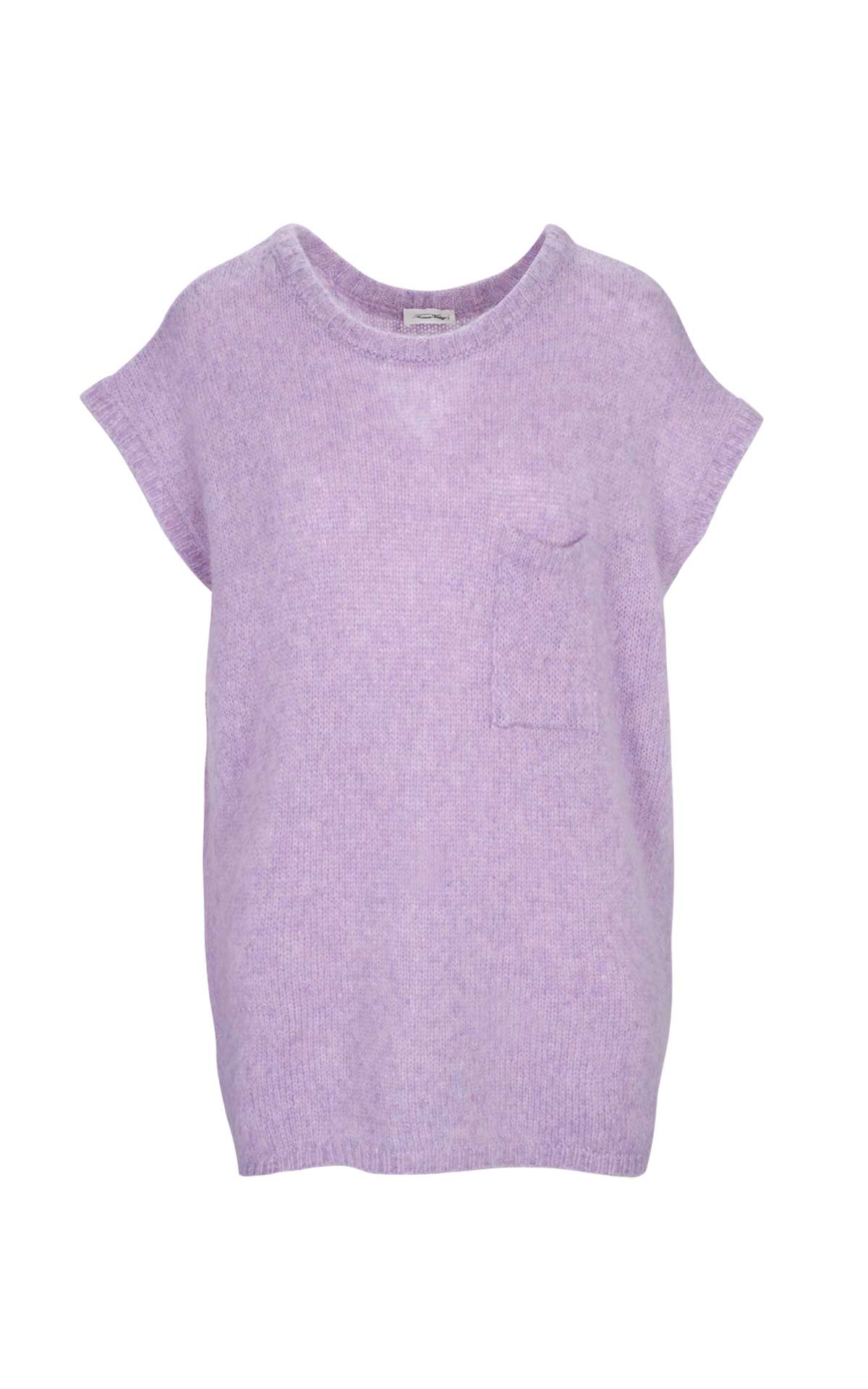 Lilac knitted short-sleeved sweater American VIntage