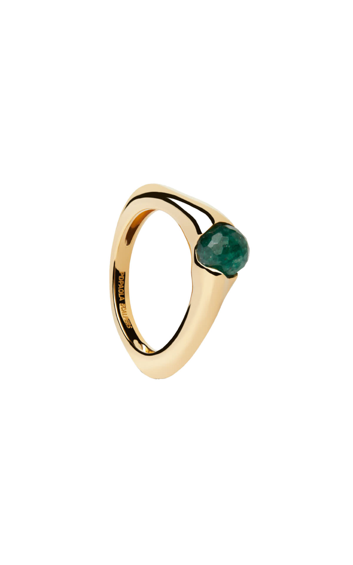 Gold ring with encrusted gemstone PDPAOLA