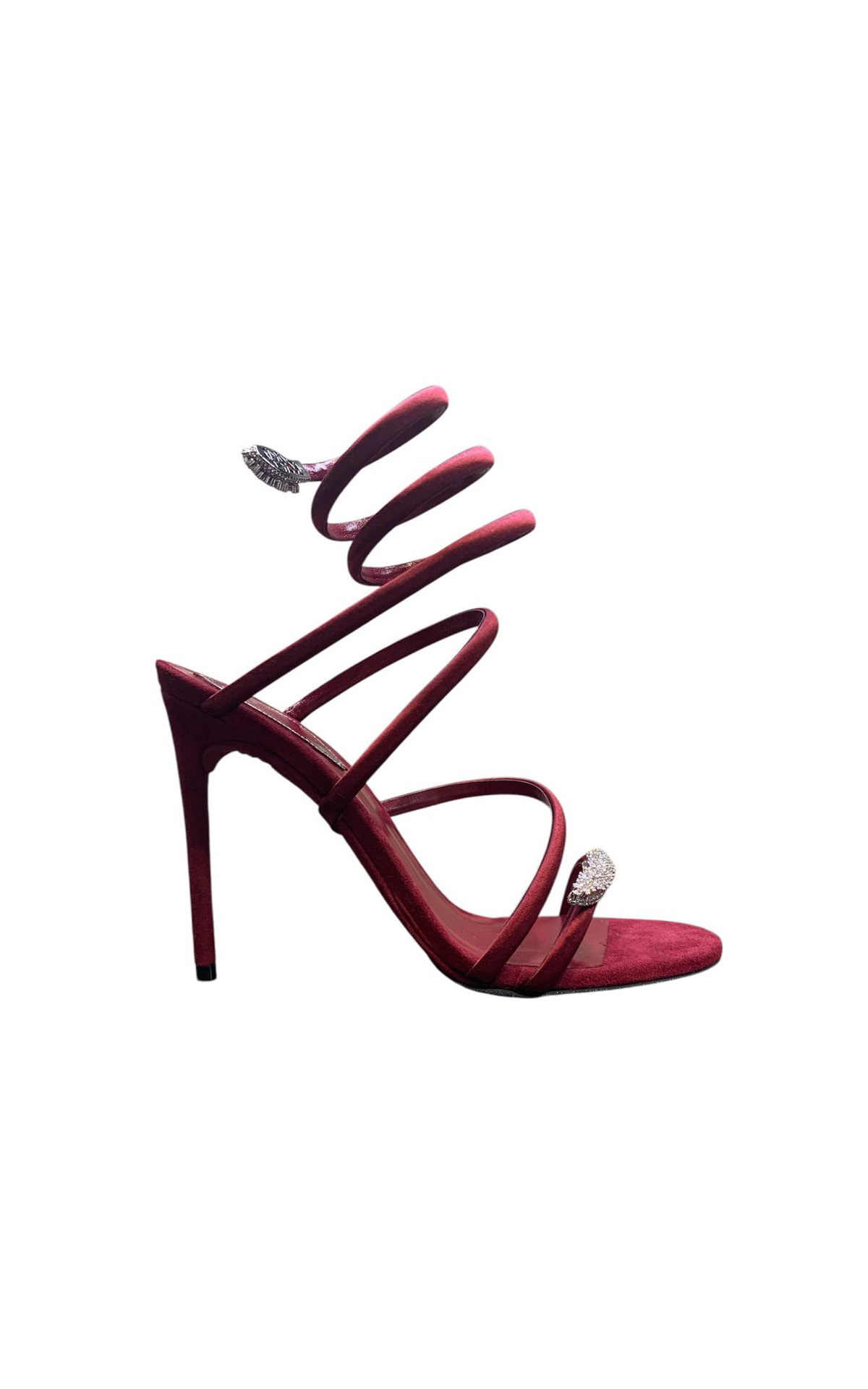  Rene Caovilla Burgundy snake sandals