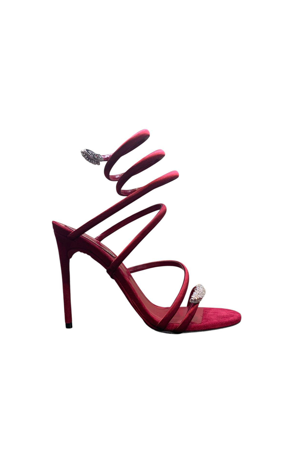 Rene Caovilla Burgundy snake sandals