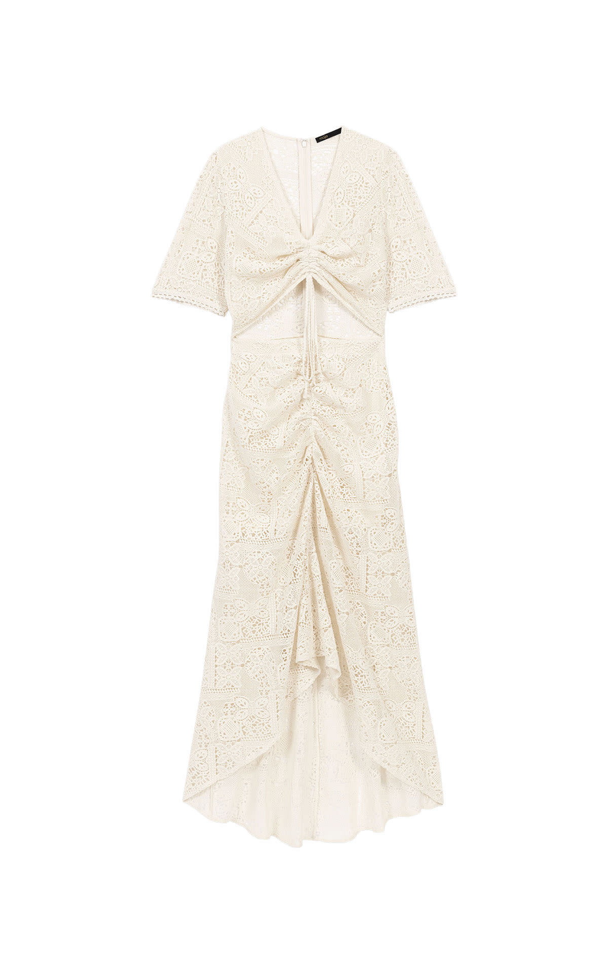 White dress with abdomen openings Maje outlet madrid las rozas village