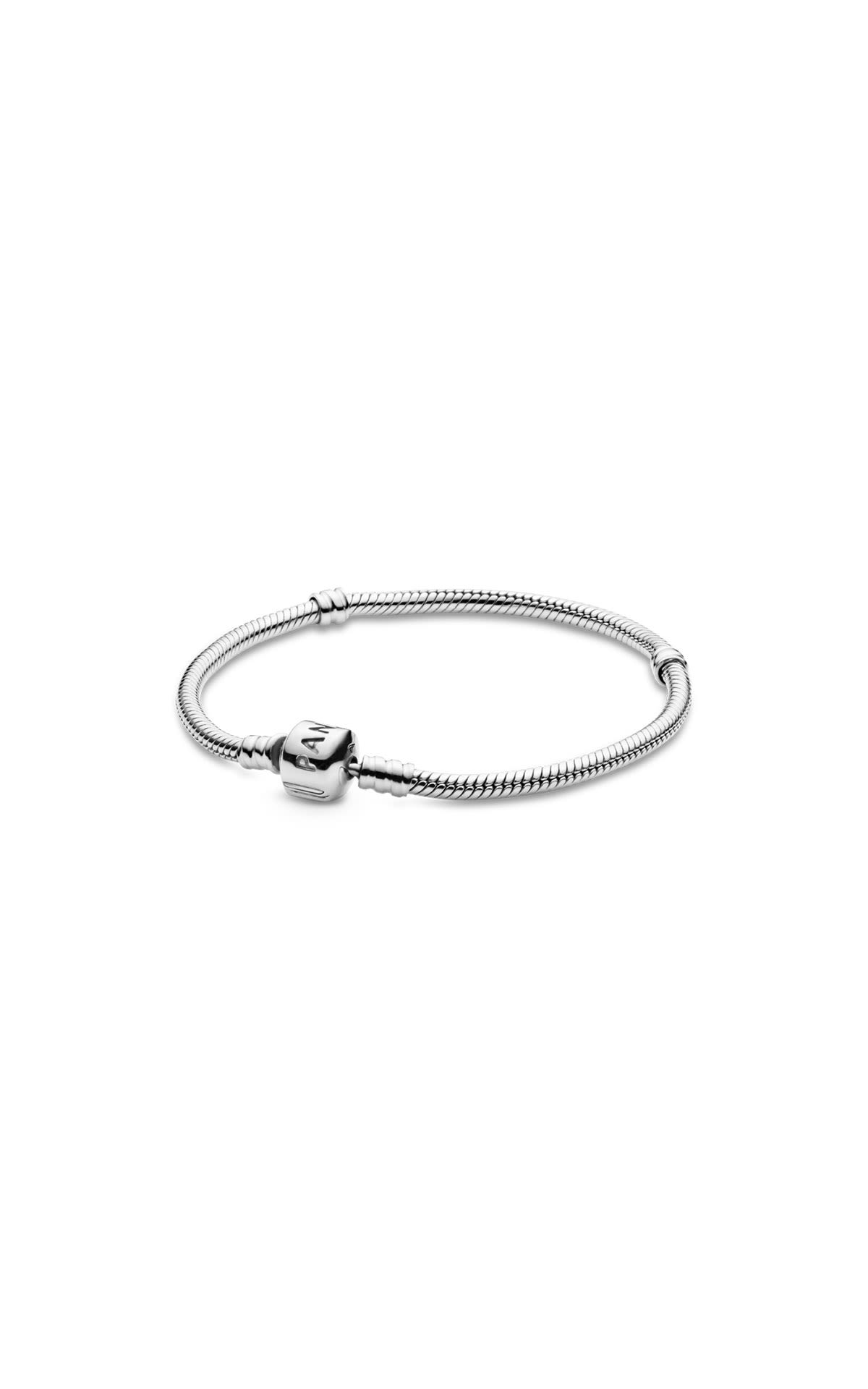 Pandora Sterling silver snake chain bracelet barrel clasp from Bicester Village