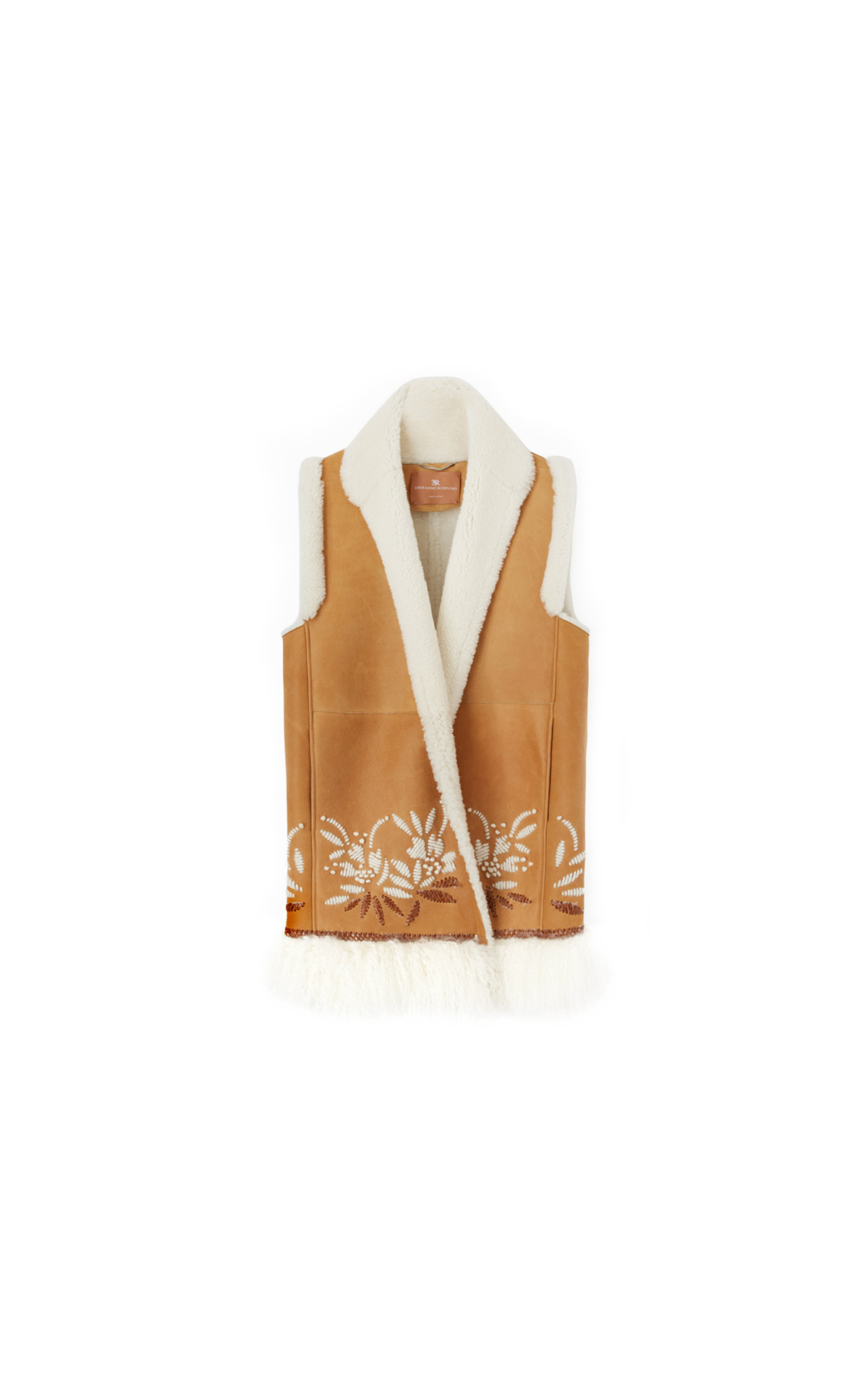 Ermanno Scervino brown shearling waistcoat