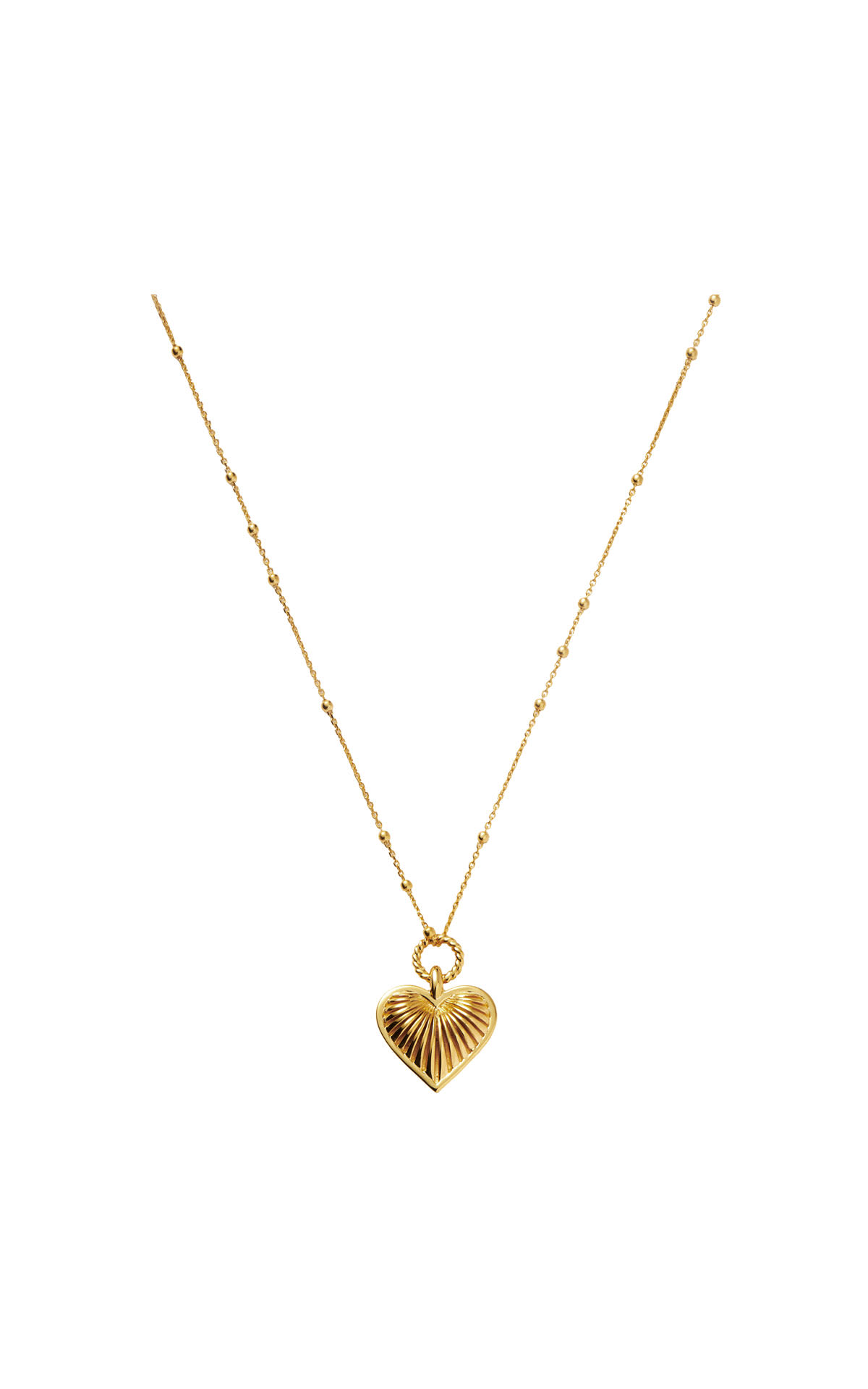 Missoma Ridge Heart Charm Pendant Necklace from Bicester Village
