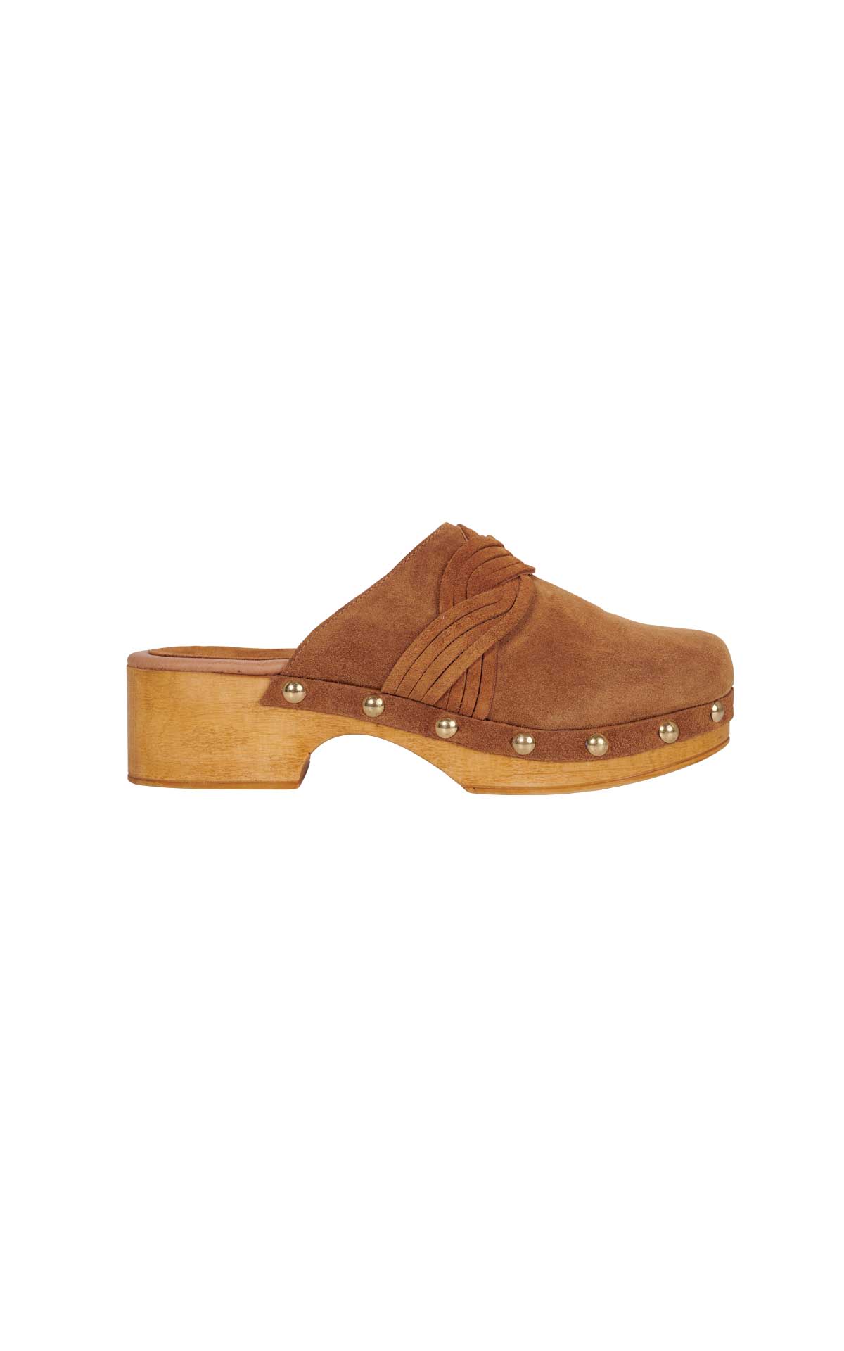 Leather clog Brownie outlet barcleona la roca village
