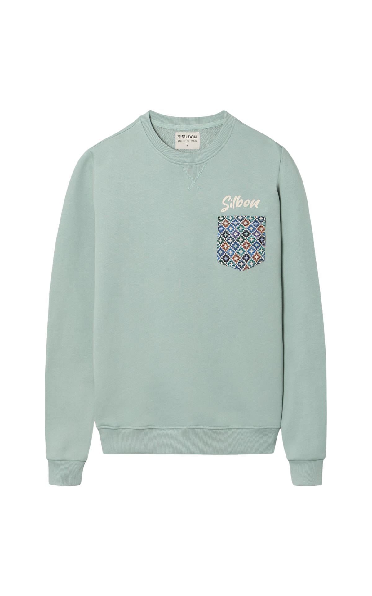 Green ethnic pocket sweatshirt silbon outlet madrid las rozas village