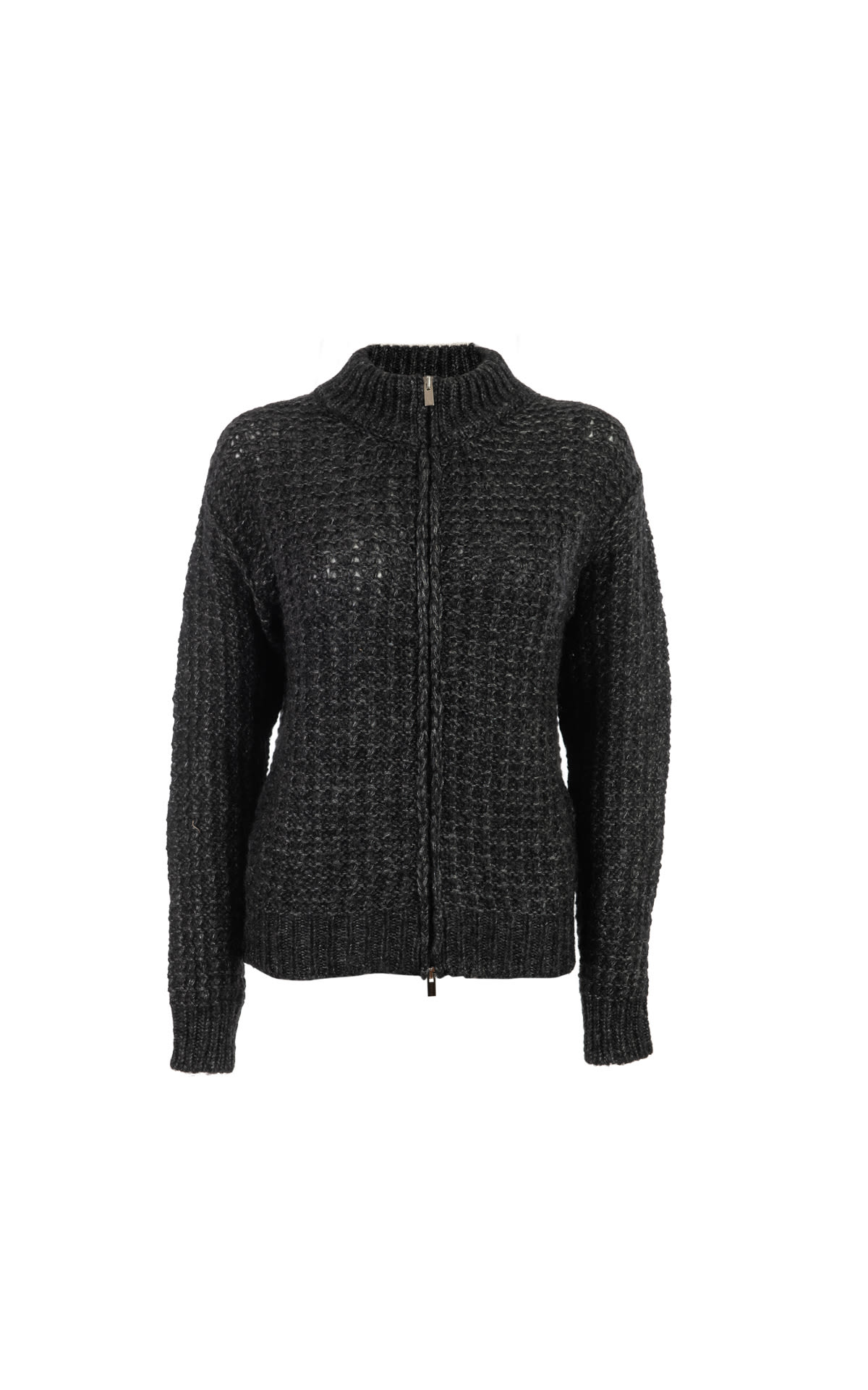 Peserico Zip cardigan with high collar