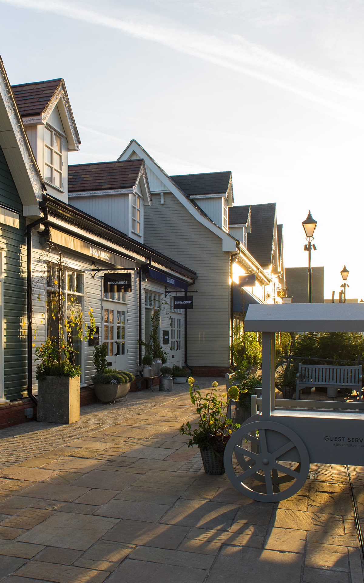 Sunrise in an empty Bicester Village