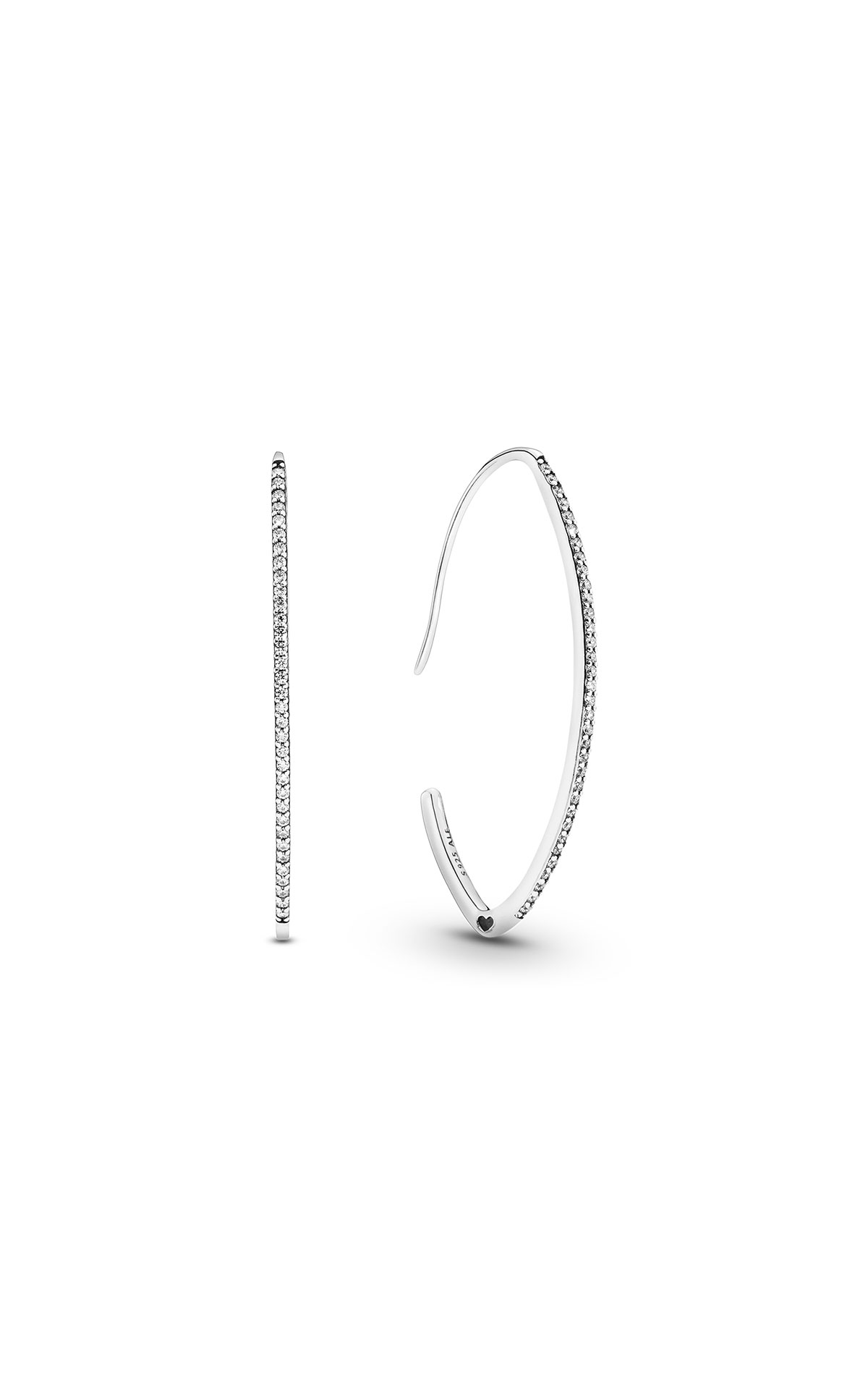 Pandora Oval sparkle hoop earrings from Bicester Village