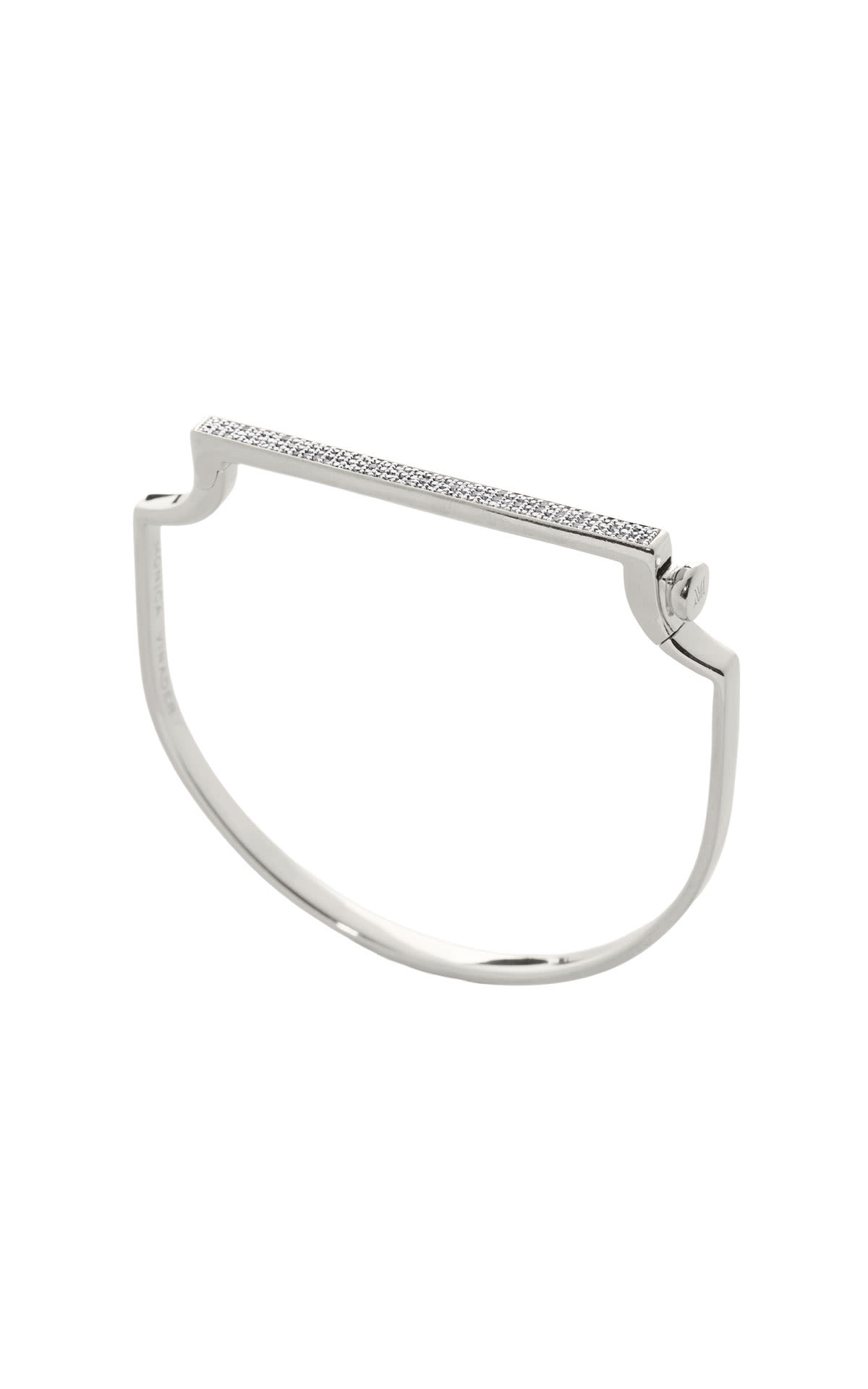 Monica Vinader Sterling Silver Signature Thin Diamond Bangle from Bicester Village