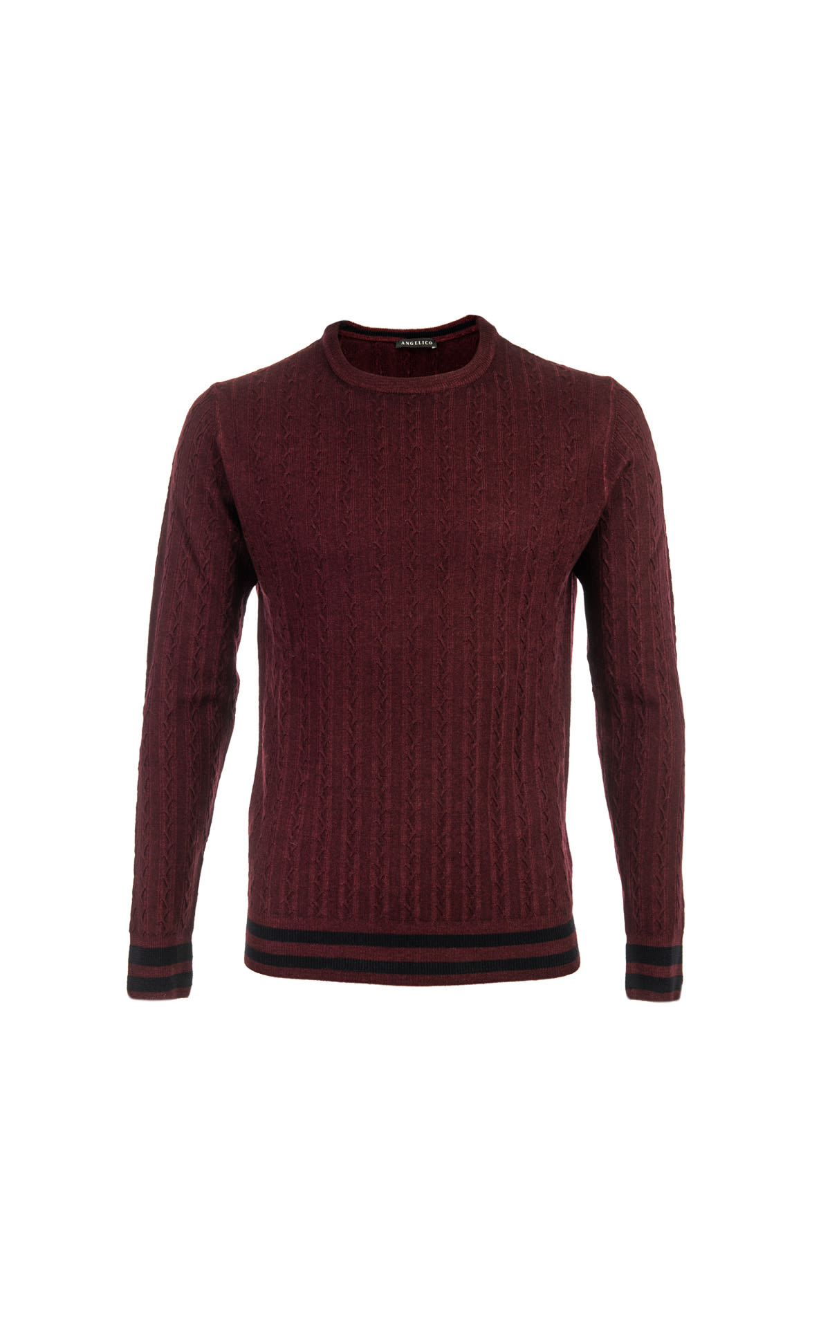Crew neck sweater with braids Angelico