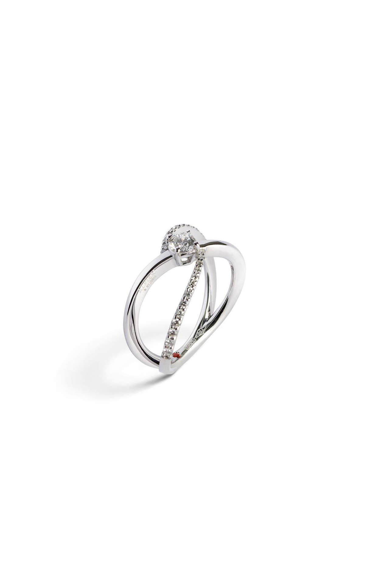Luxury Zone Alfieri & St John | White gold ring paved with diamonds and central diamond 
