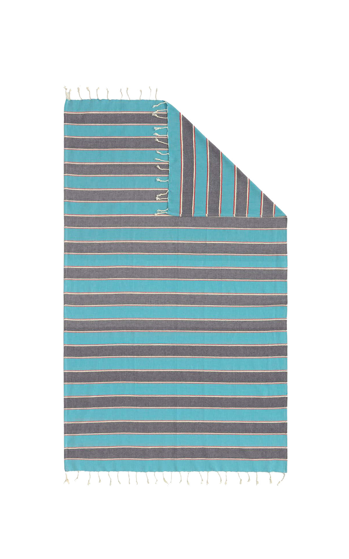 Grey and blue striped towel Textura