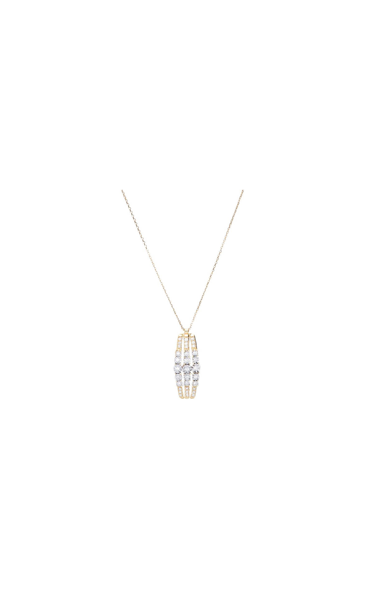 Luxury Zone necklace in yellow gold with diamonds