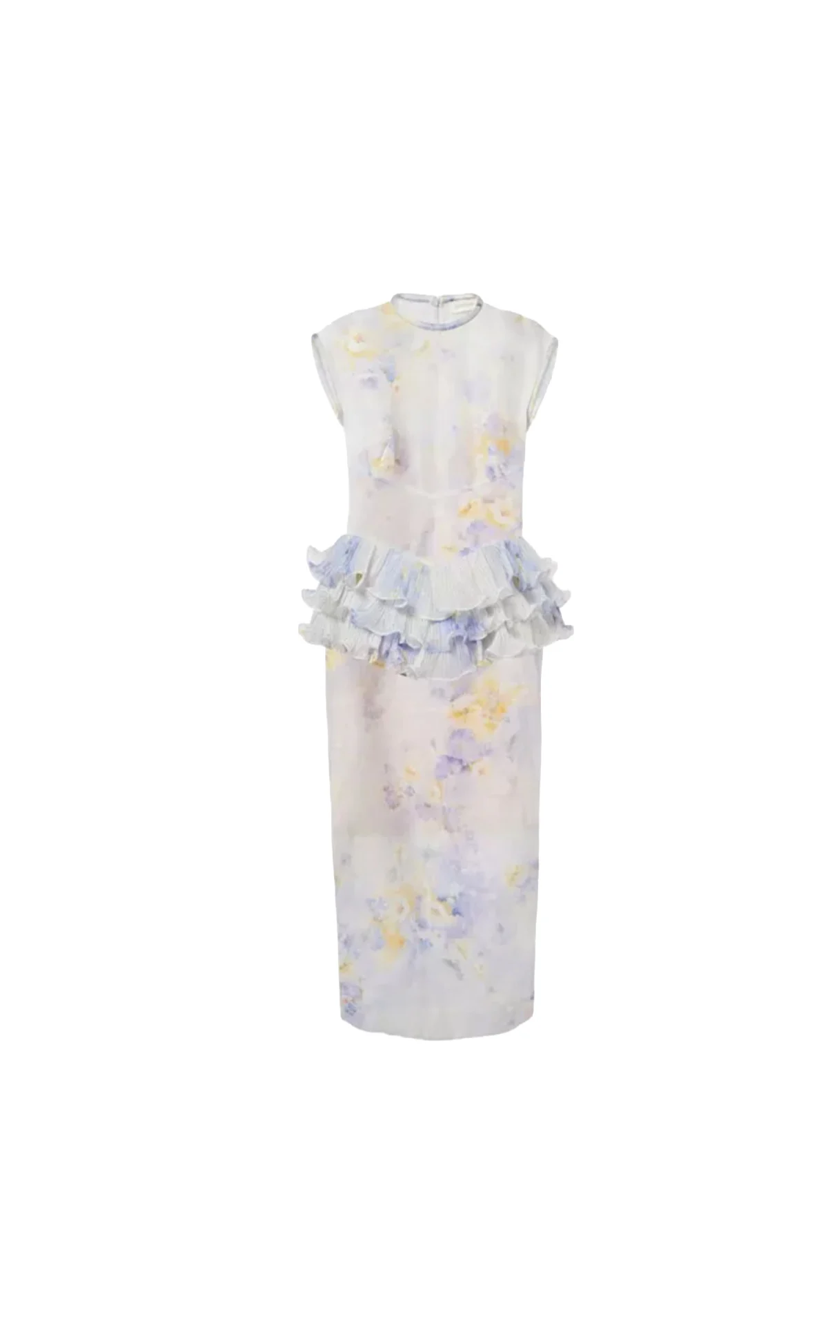 ZIMMERMANN Crush ruffled floral linen and silk midi dress from Bicester Village