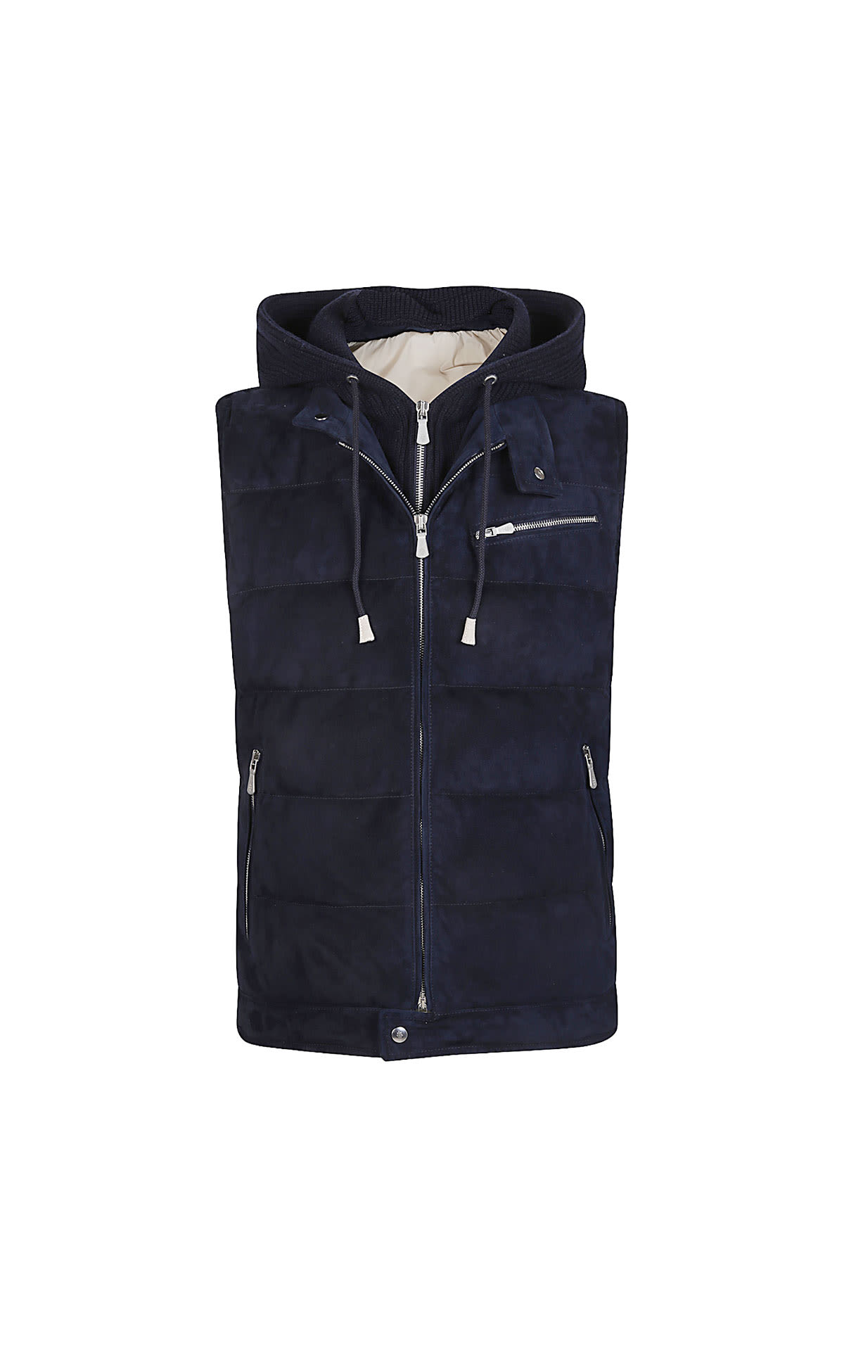 Eleventy Bi-material hooded gilet from Bicester Village