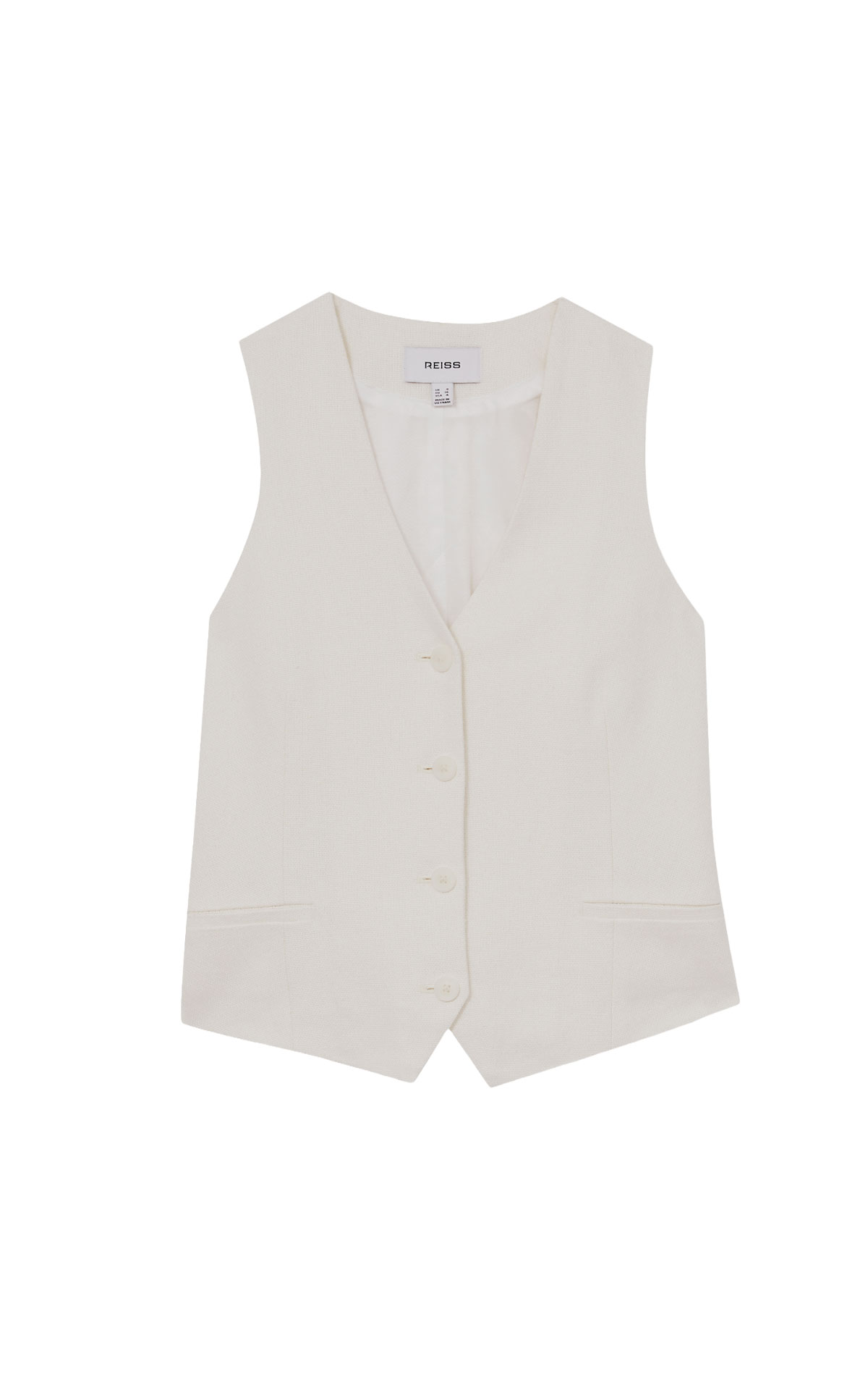 Reiss  Devon-Linen Waistcoat White   from Bicester Village