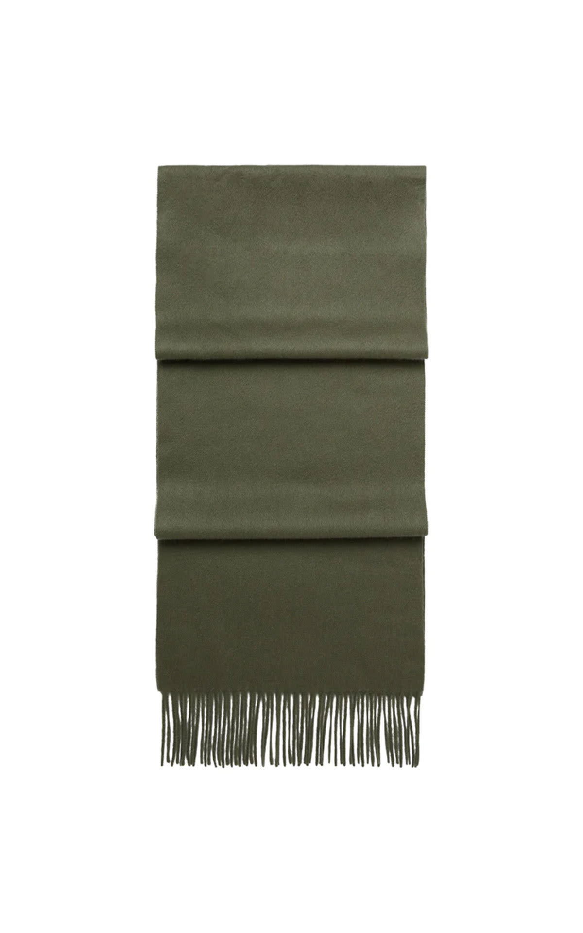 N.Peal Small woven cashmere scarf dark olive green from Bicester Village