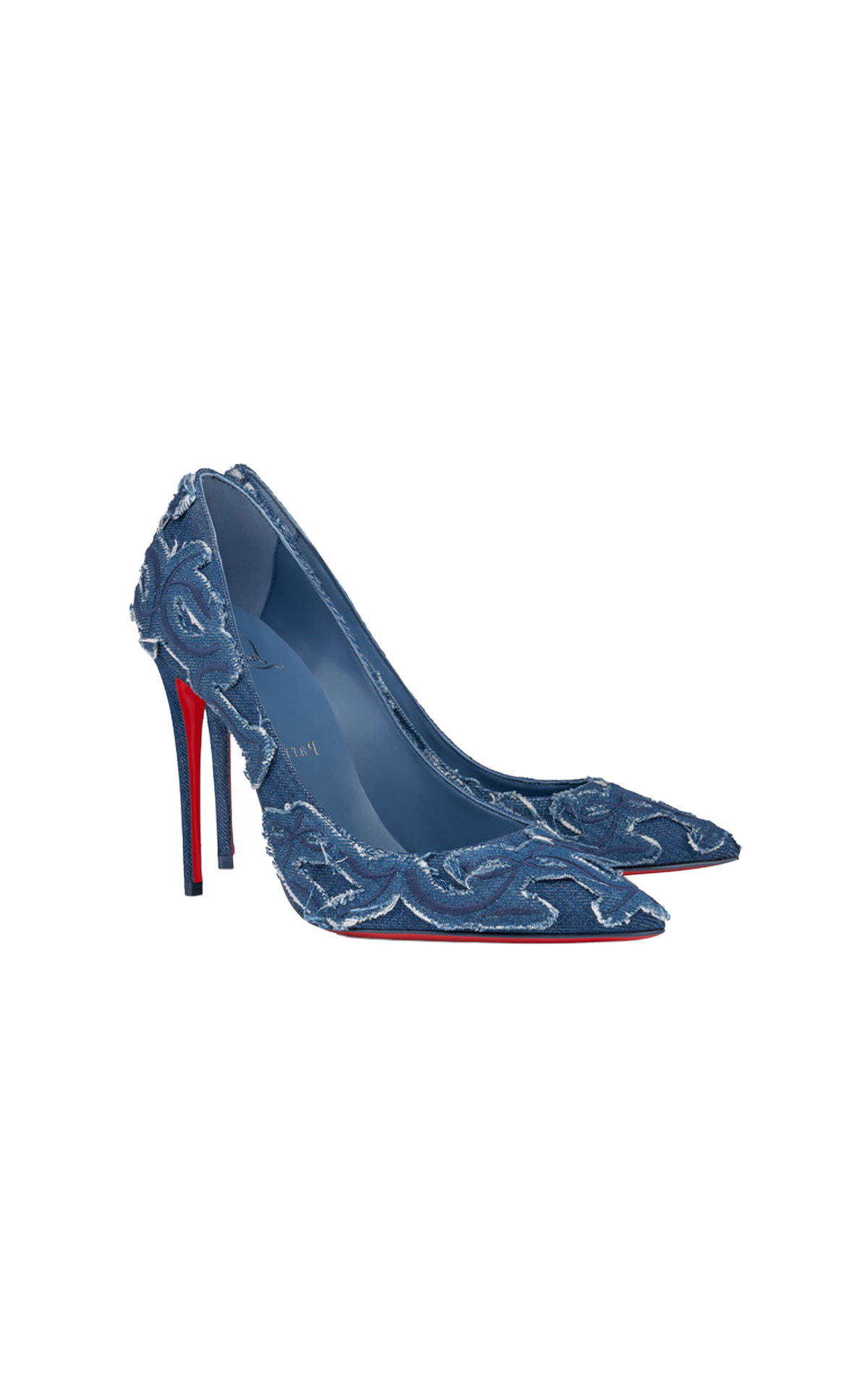 Christian Louboutin Kate toile denim brode 100 from Bicester Village