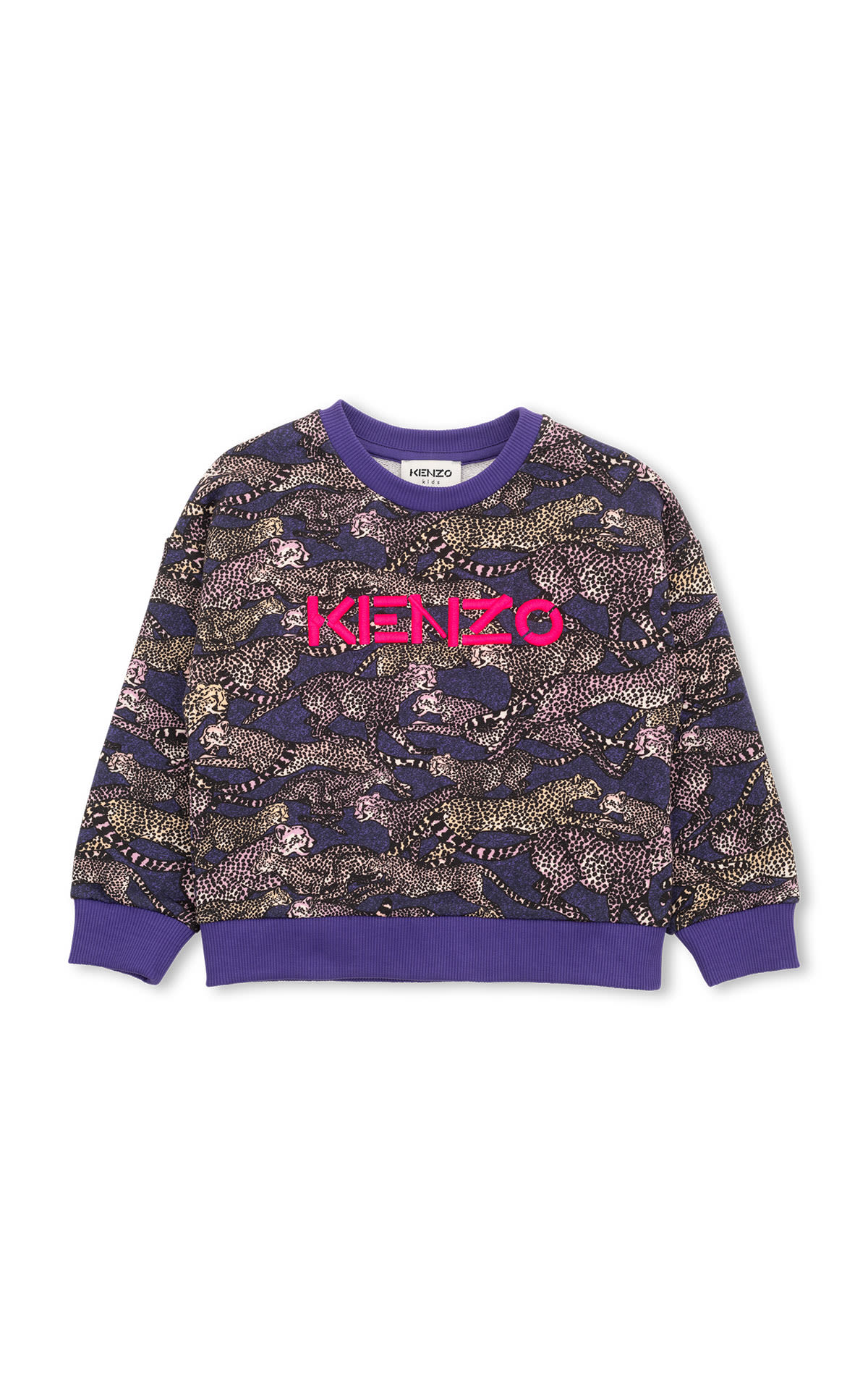 Lilac sweatshirt with tiger print KNEZO KIds around