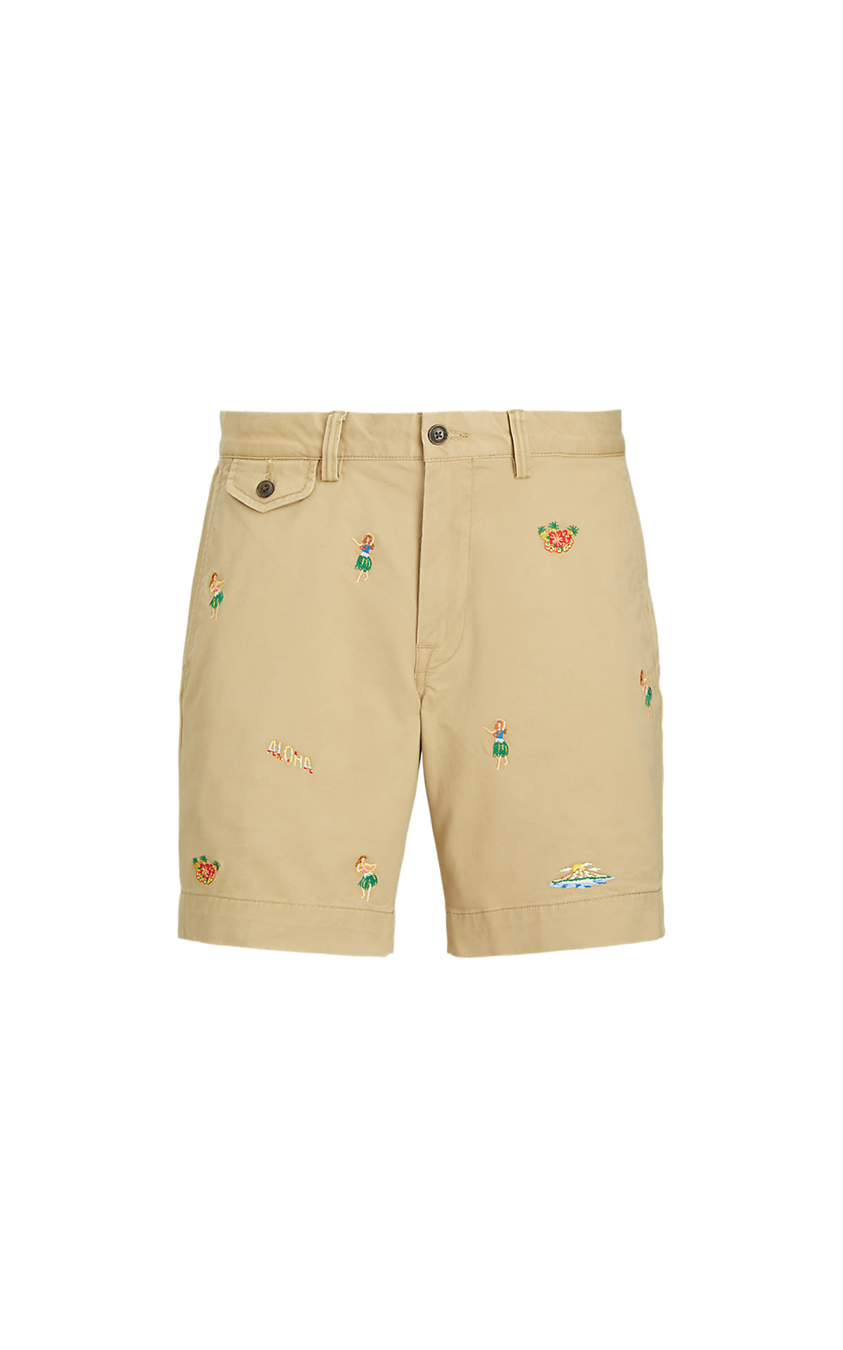 Shorts with tropical embroidery