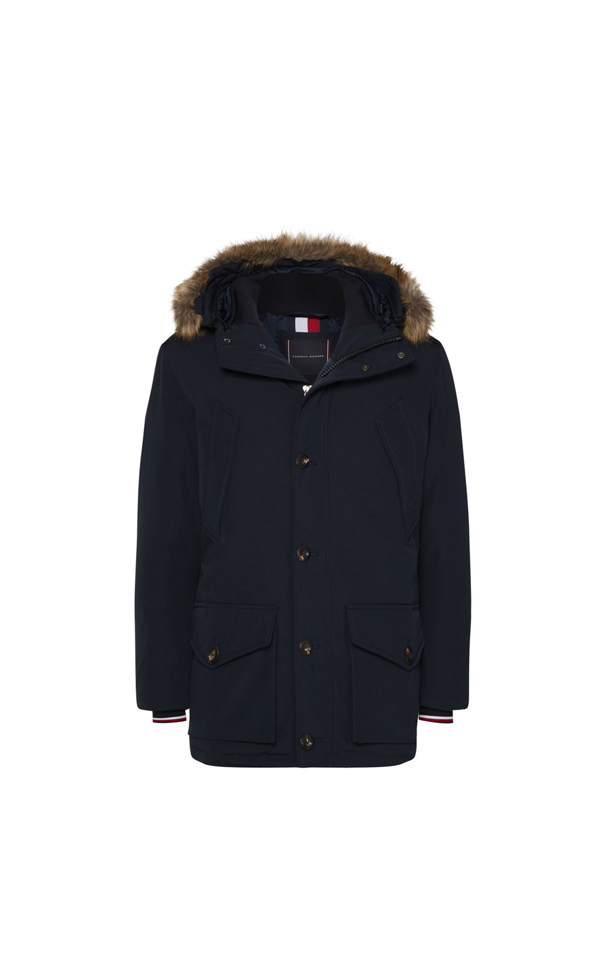 tommy hilfiger cotton fleece lined parka