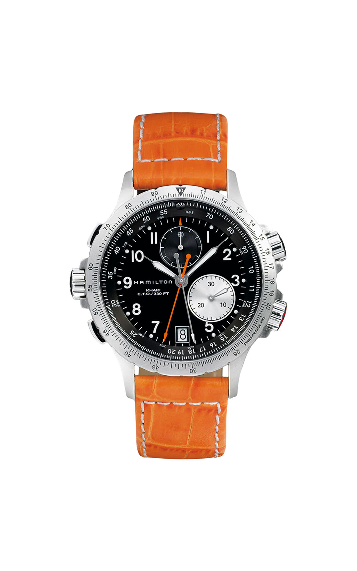 orange strap watch