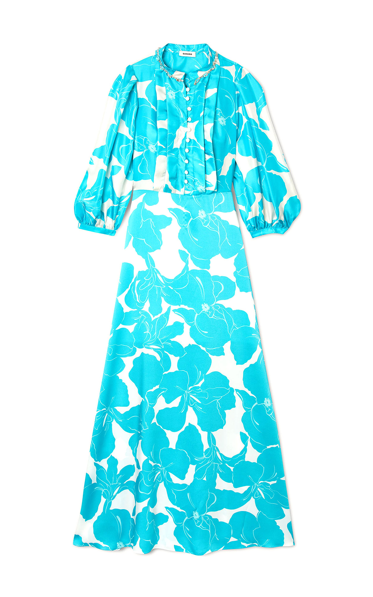 Printed dress sandro outlet barcelona la roca viollage