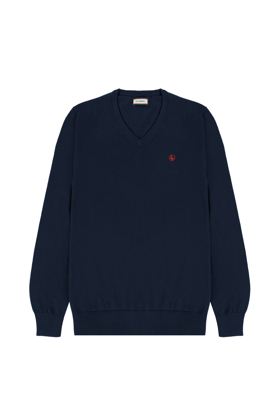 Navy blue V-neck wool sweater el ganso outlet madrid las rozas village
