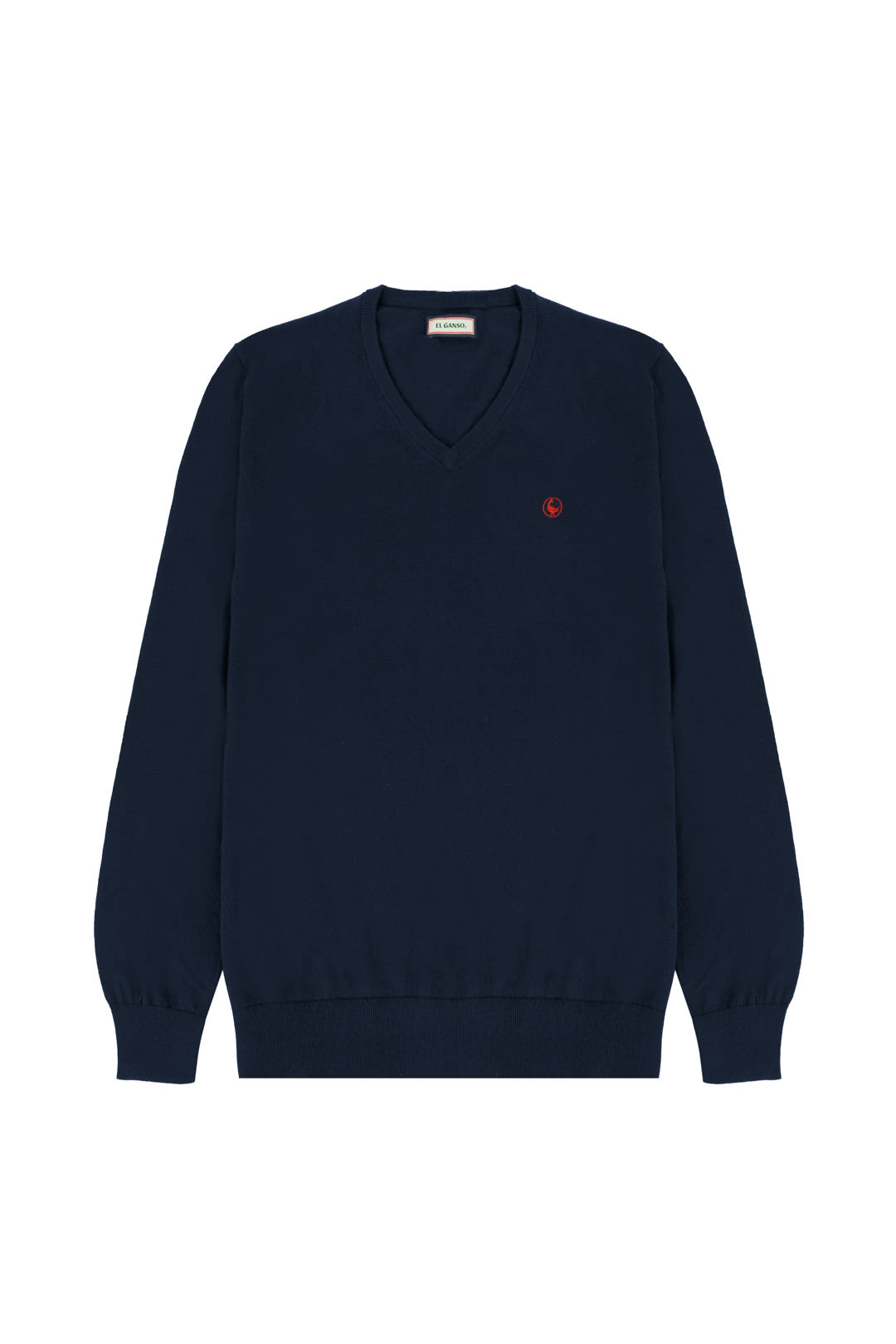Jersey de lana azul marino cuello pico el ganso outlet madrid las rozas village