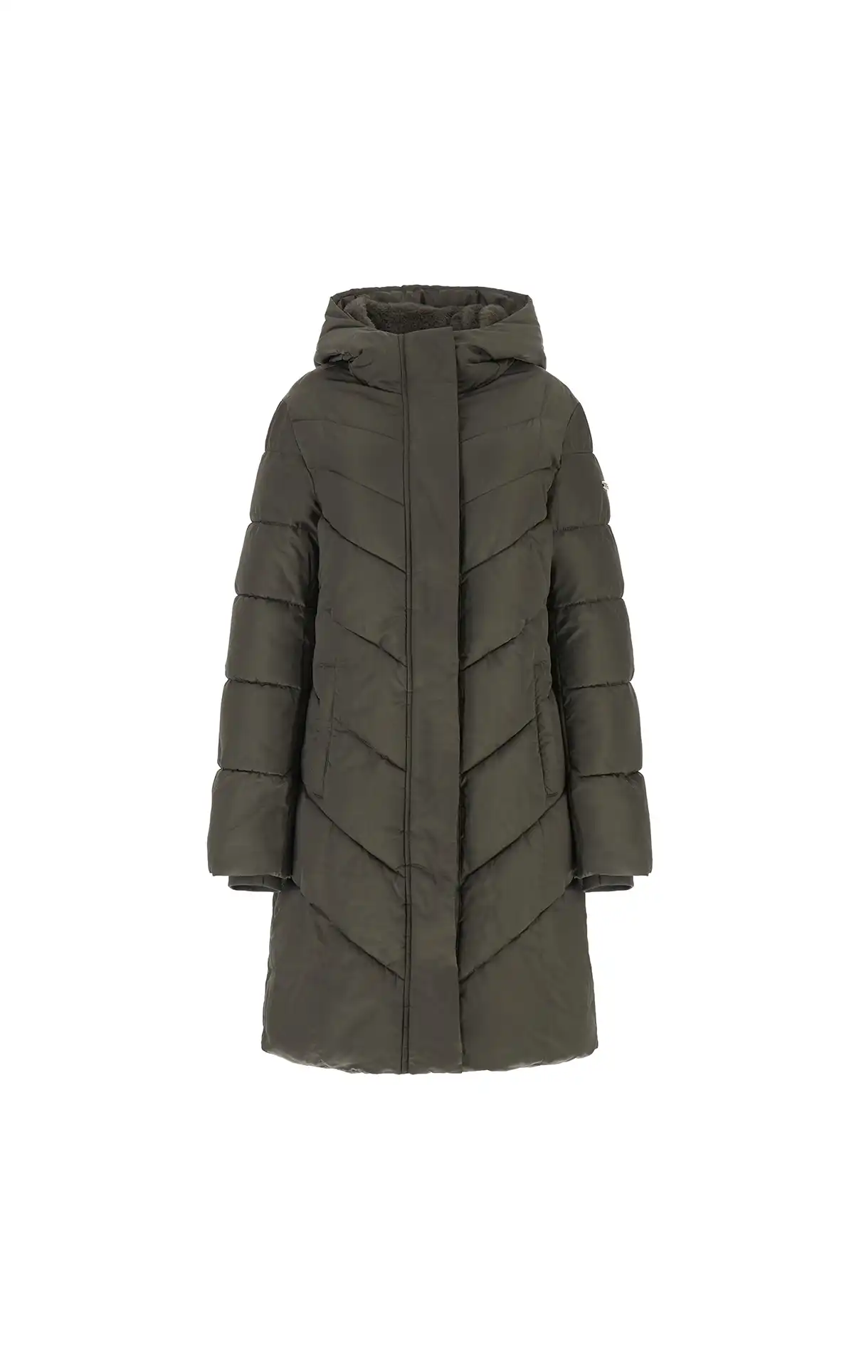 Guess Veste longue matelassée Christiane kaki La Vallée Village