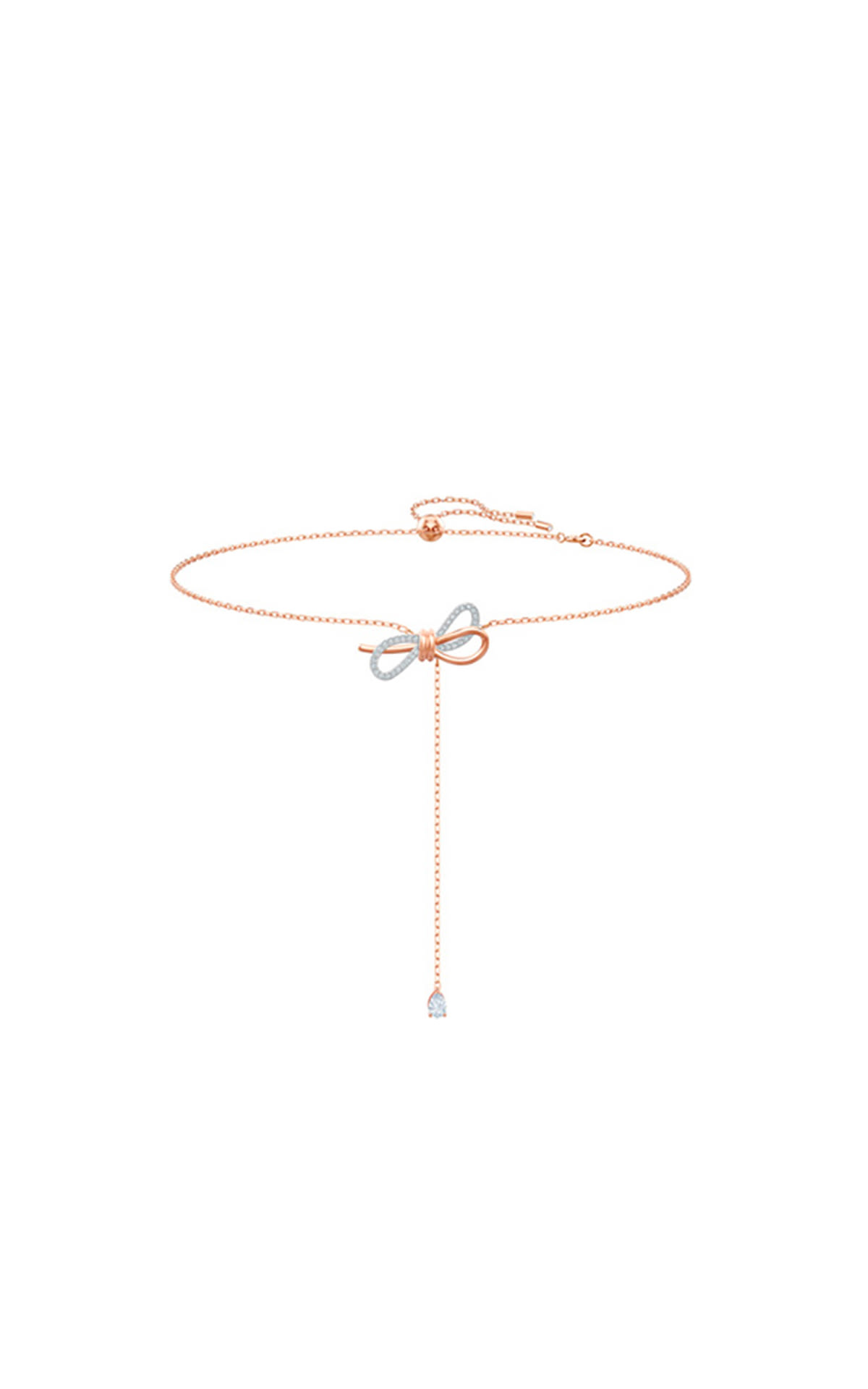 Collana Y Lifelong Bow, cristallo bianco Swarovski