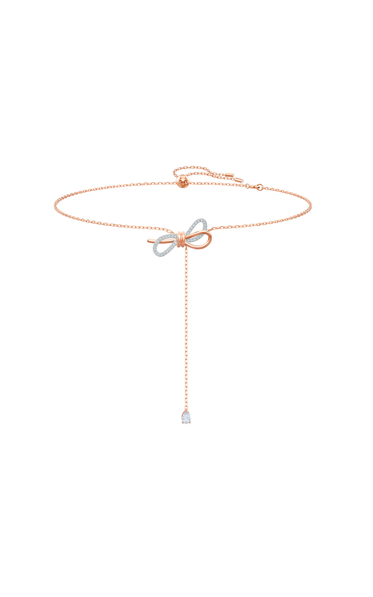 Swarovski Y Lifelong Bow necklace, white crystal