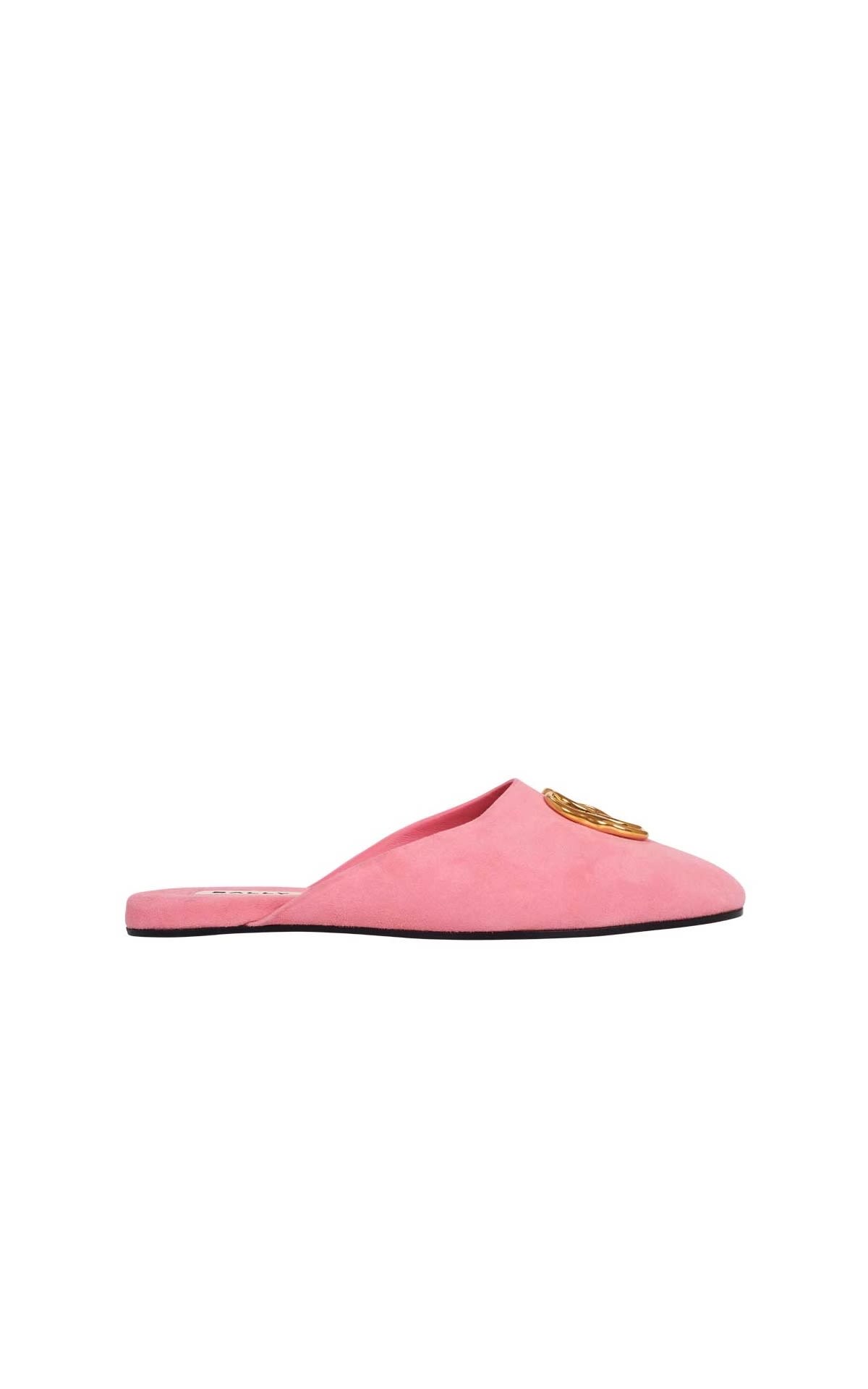 Women's Pink Gylon Logo Plate Slippers bally outlet