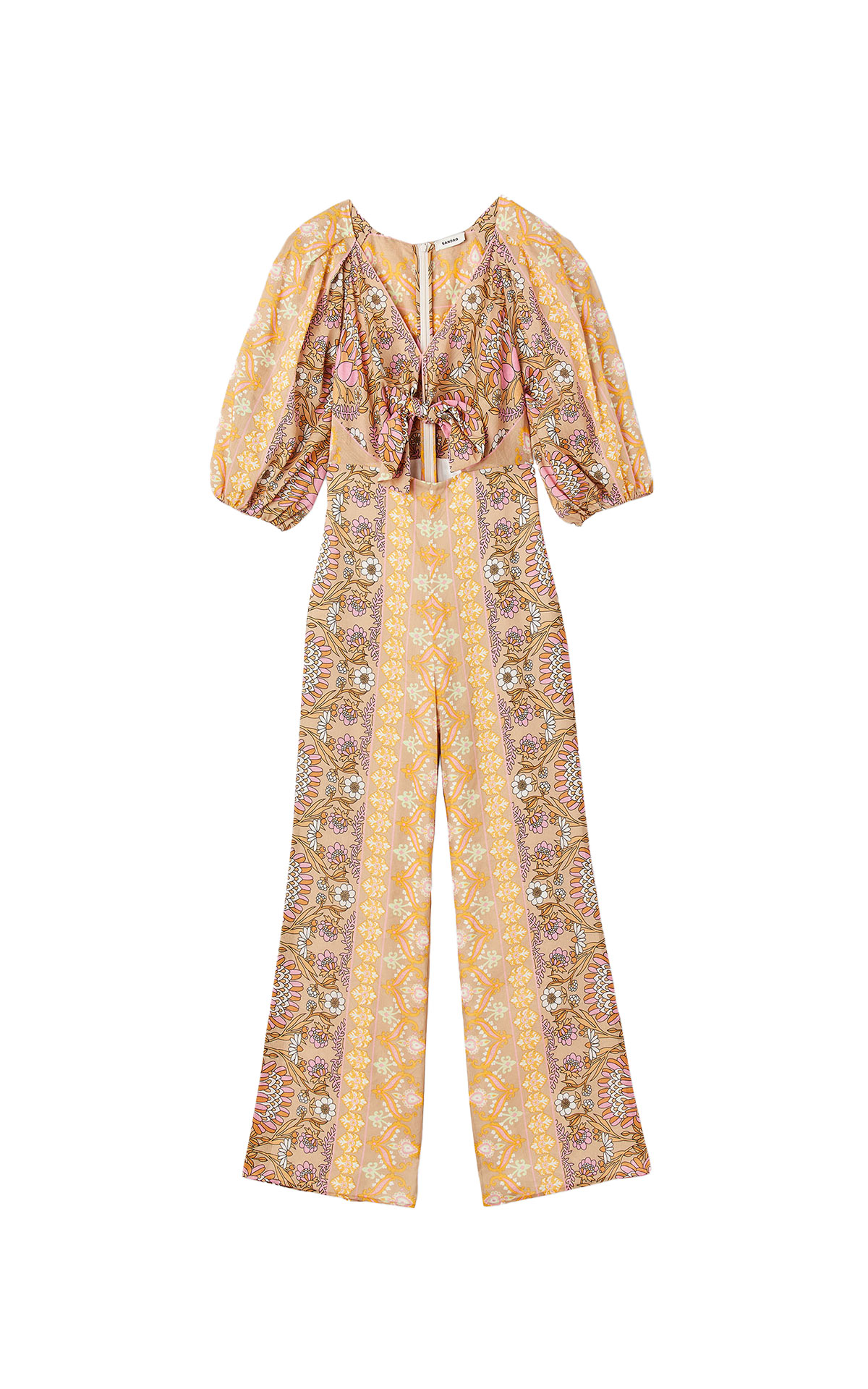 Long printed jumpsuit sandro outlet barcleona la roca village