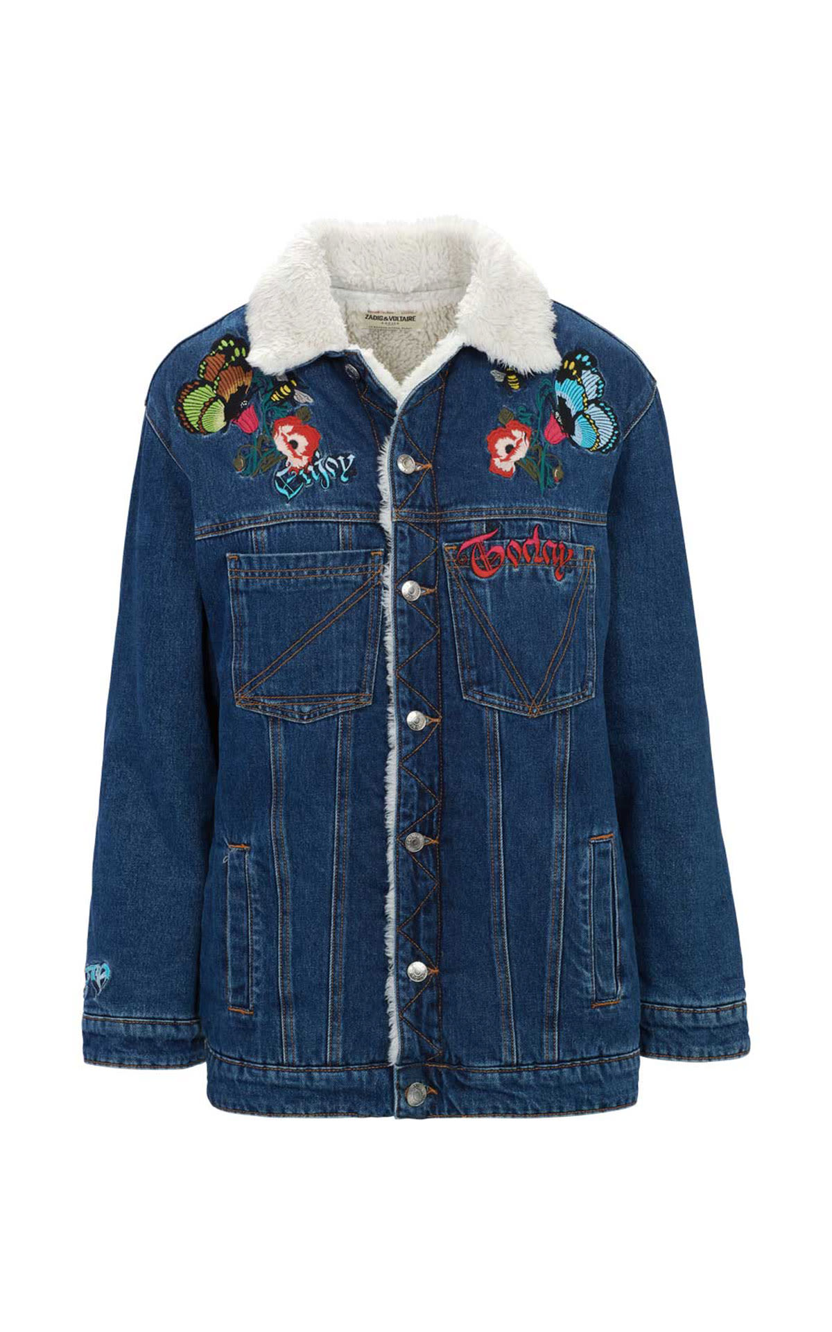 Denim jacket with shearling collar Zadig & Voltaire