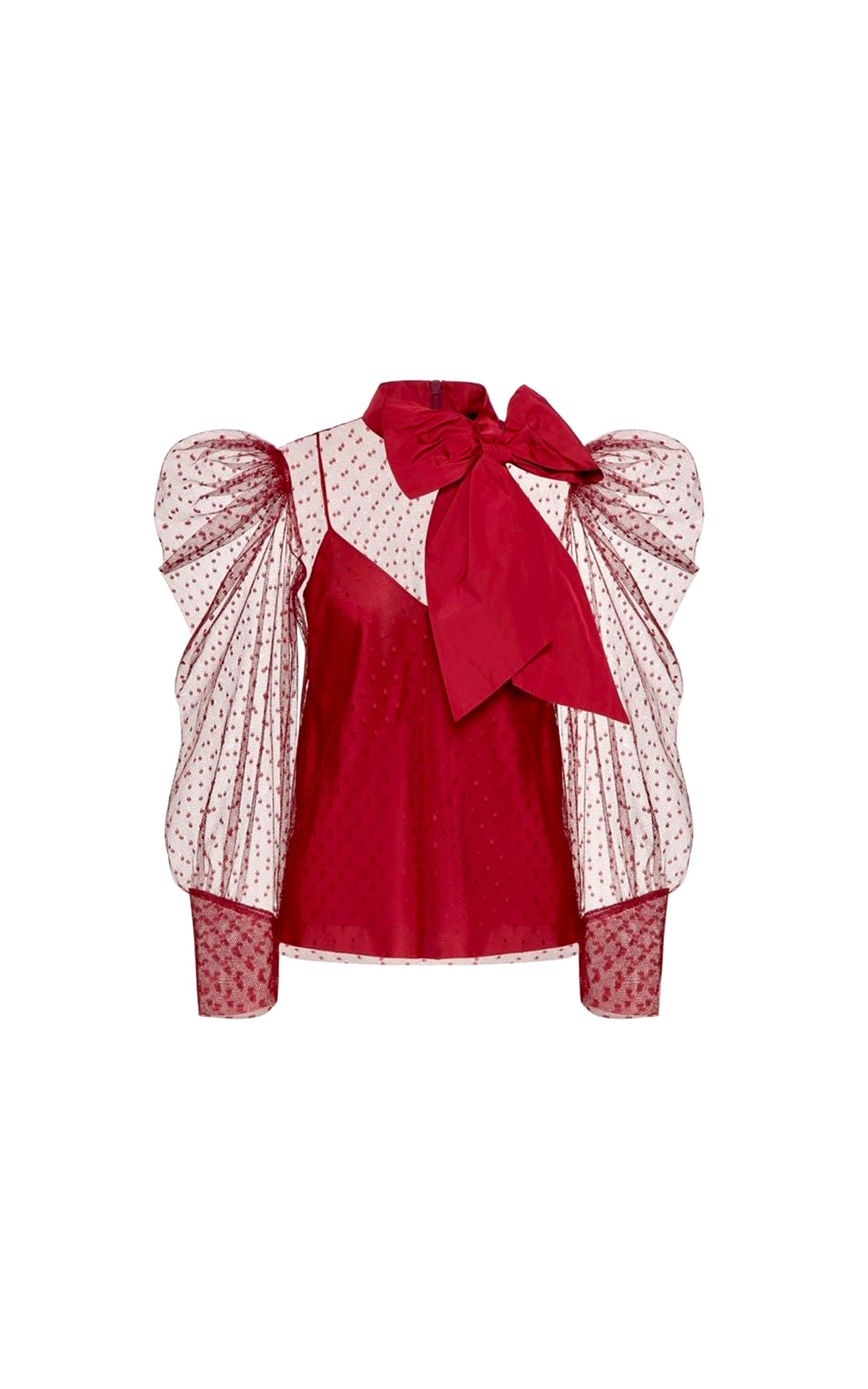 REd Valentino Red tulle blouse