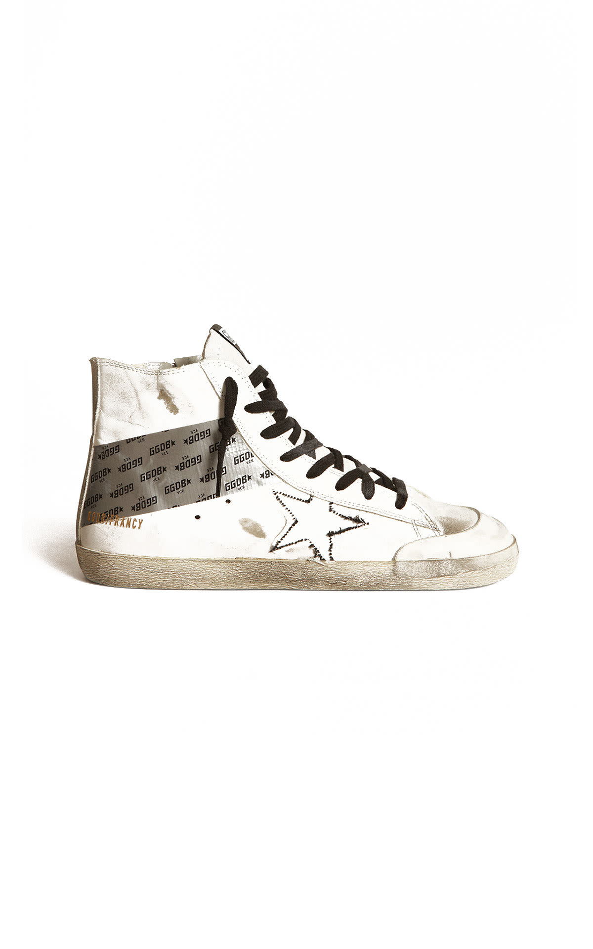 FRANCY PENSTAR LEATHER UPPER SUEDE TOE AND LIST EMBROIDERY STAR SCOTCH APPLICATION golden goose