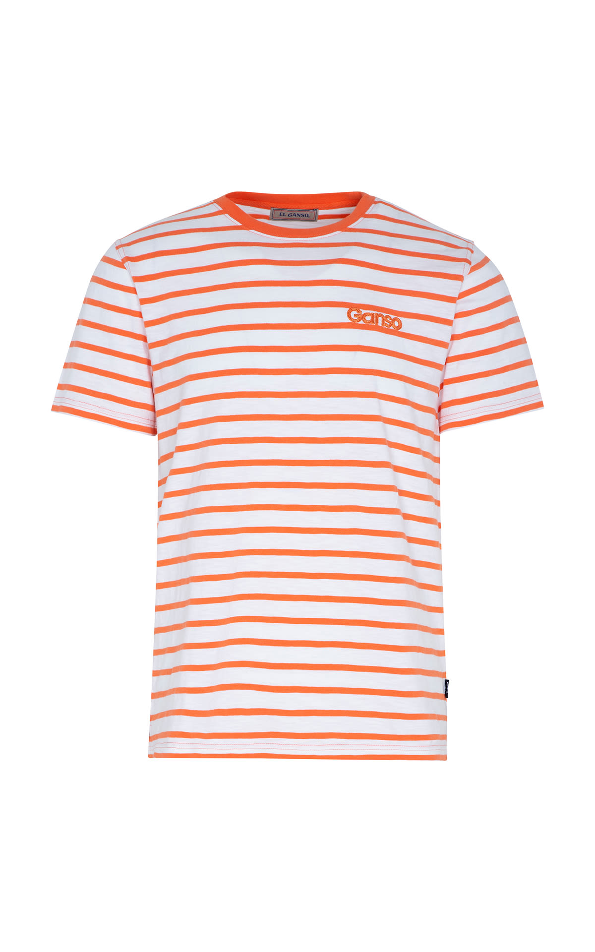 Short-sleeved t-shirt with orange stripes El Ganso