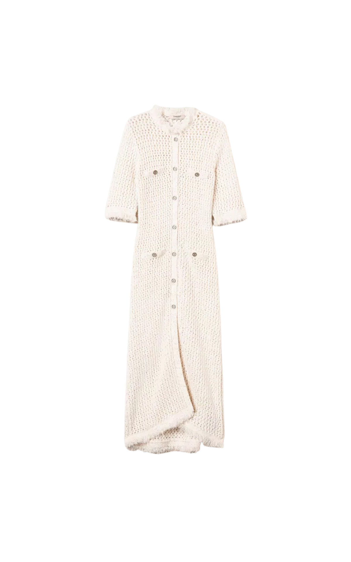 Twinset long cream dress with buttons