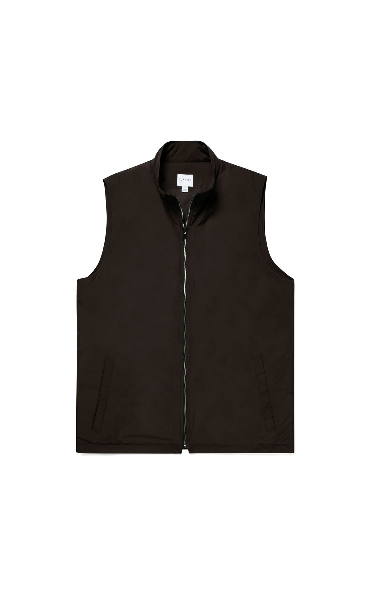 Sunspel Quilted zip through gilet in black from Bicester Village