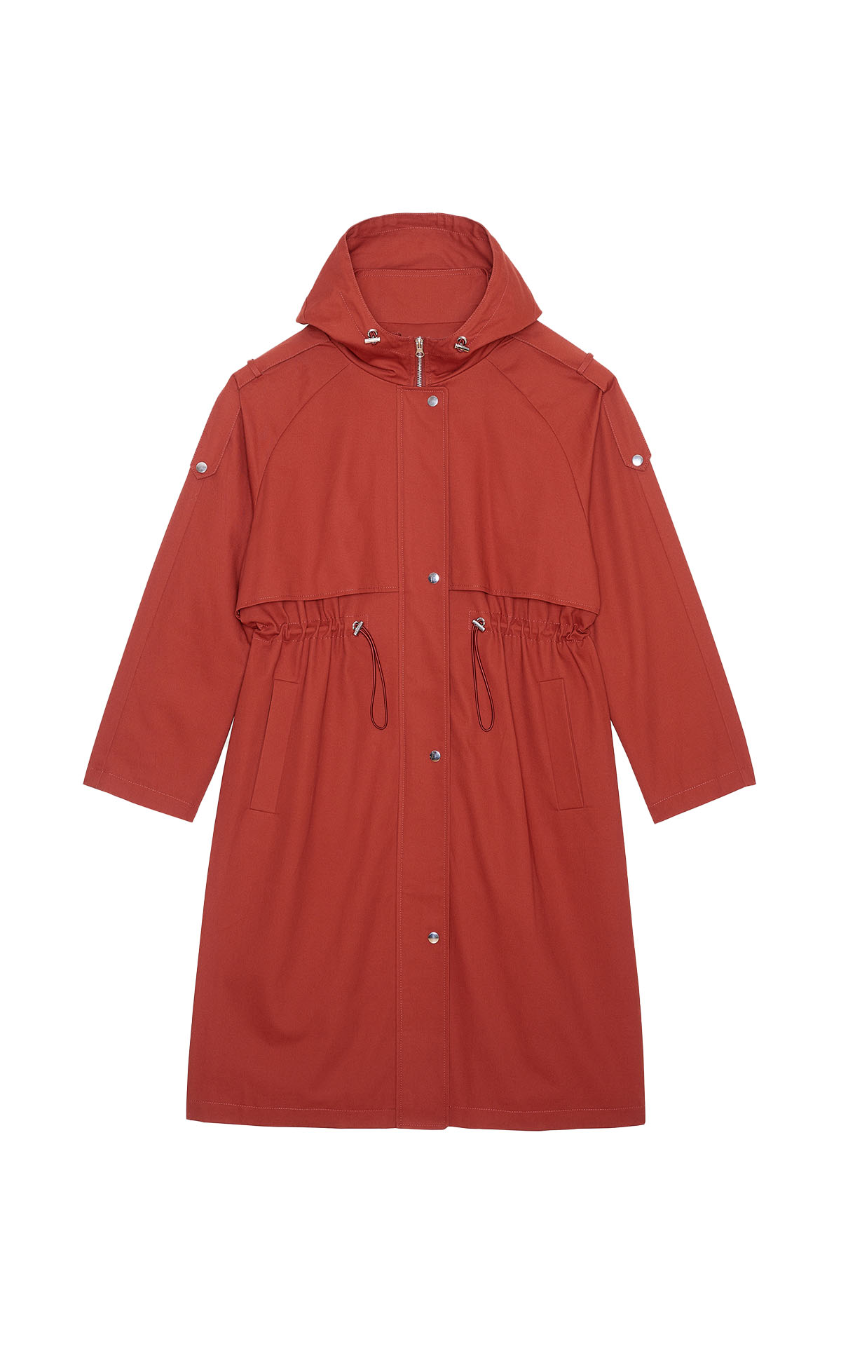 Red parka with hood ba&sh