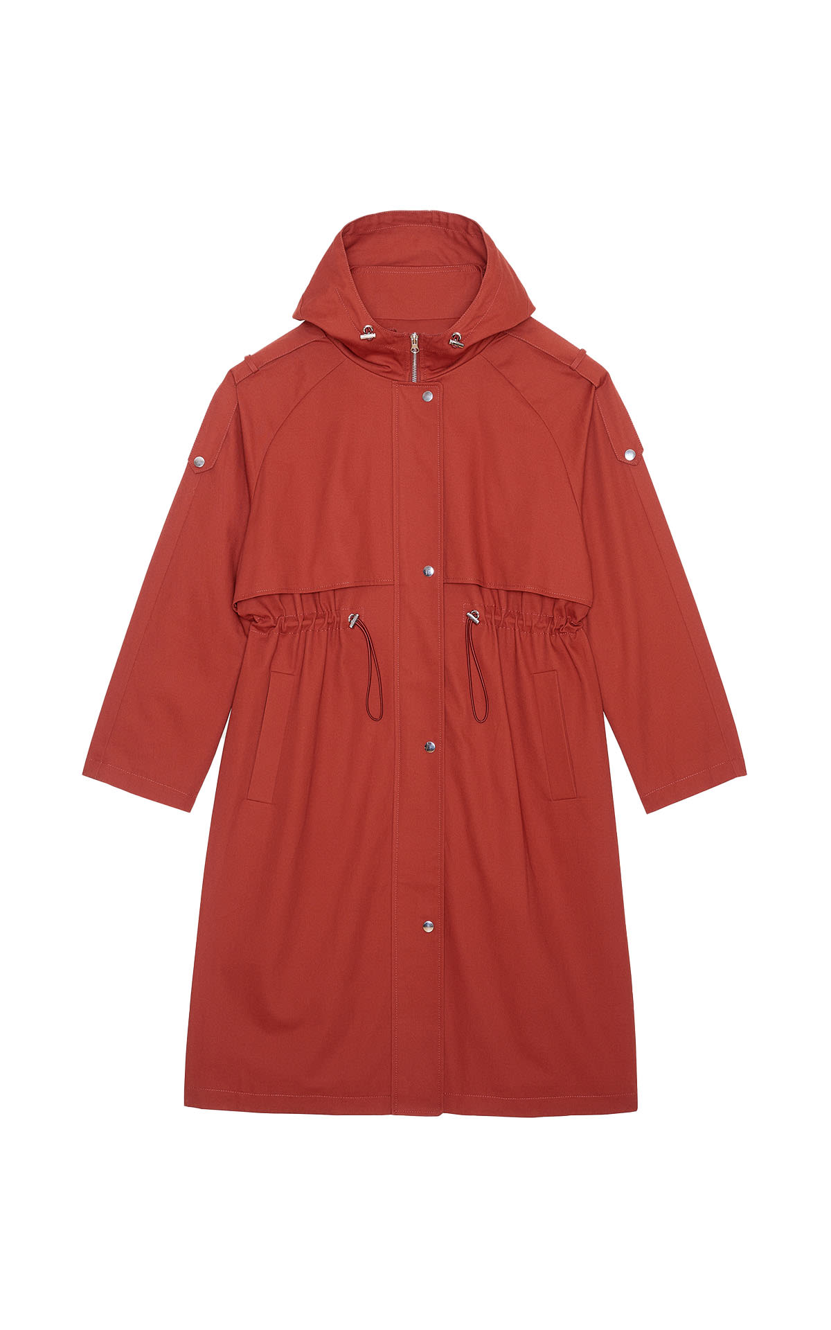 Red parka with hood ba&sh