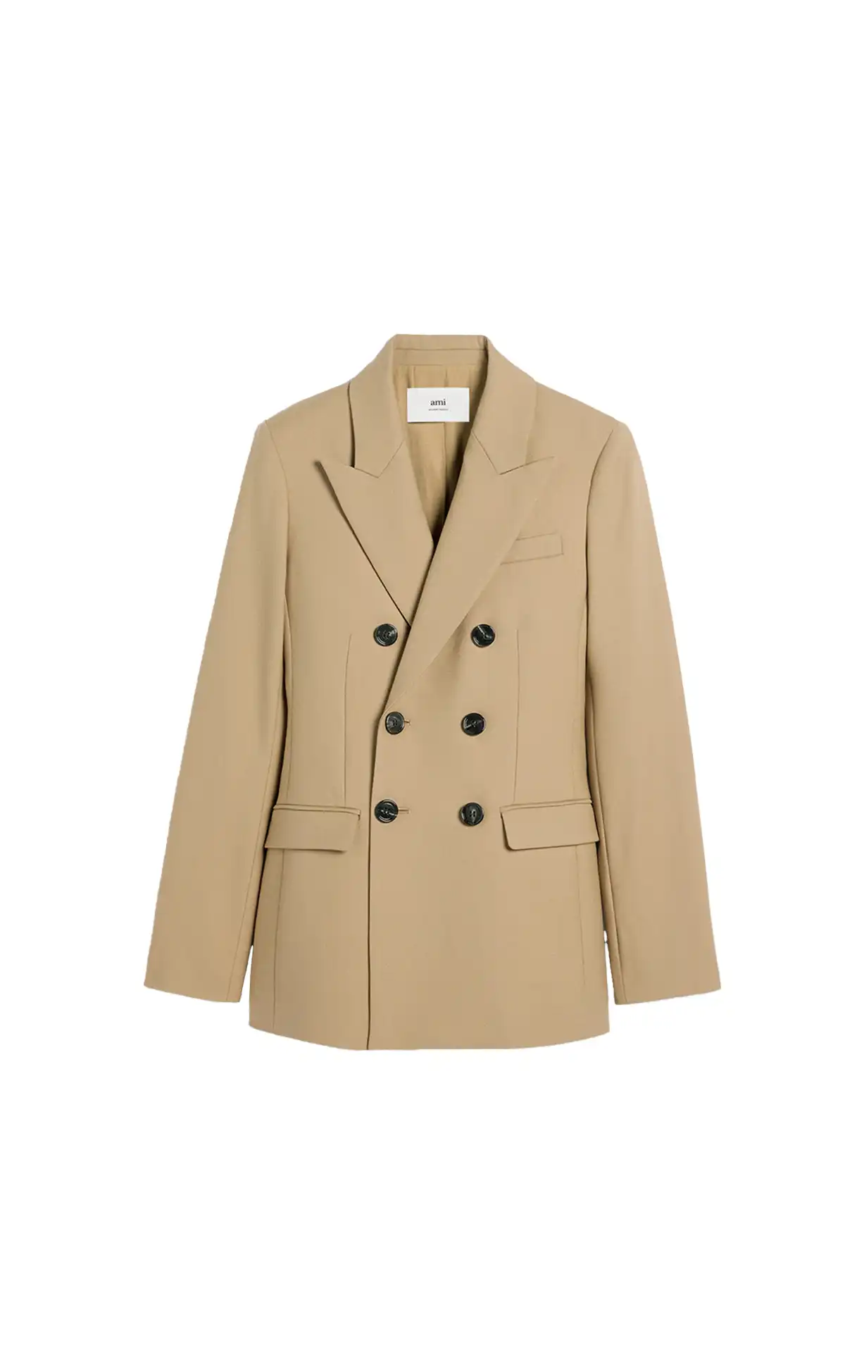 Double breasted jacket in soft wool gabardine AMI Paris La Vallée Village